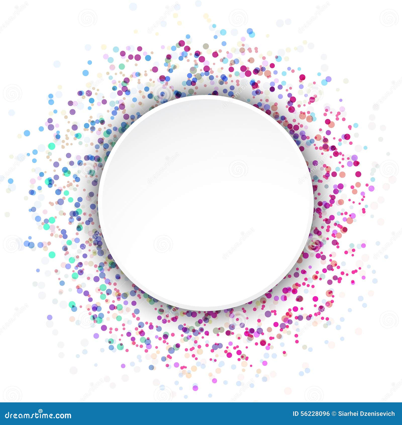 Colorful Bright Circle Splatter Advertising Sign Stock Vector