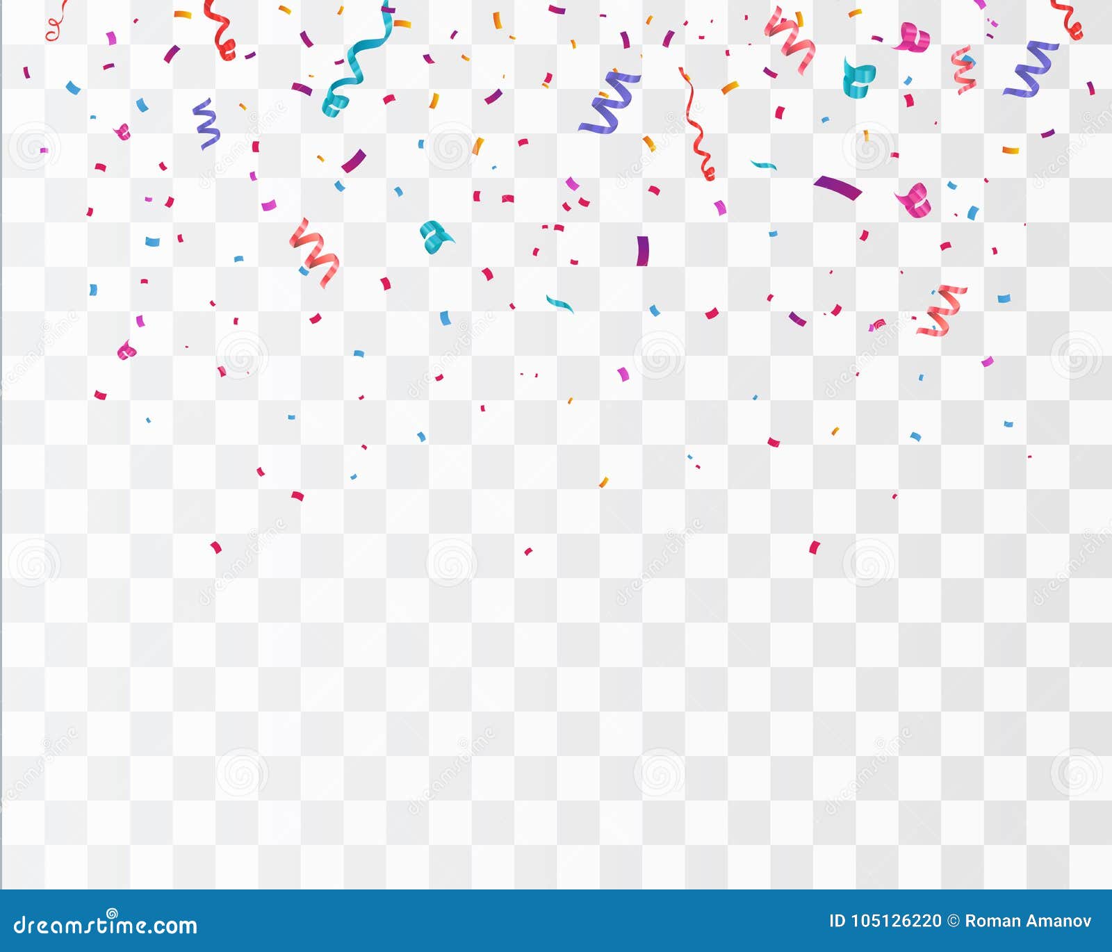 colorful bright confetti  on transparent background. festive  