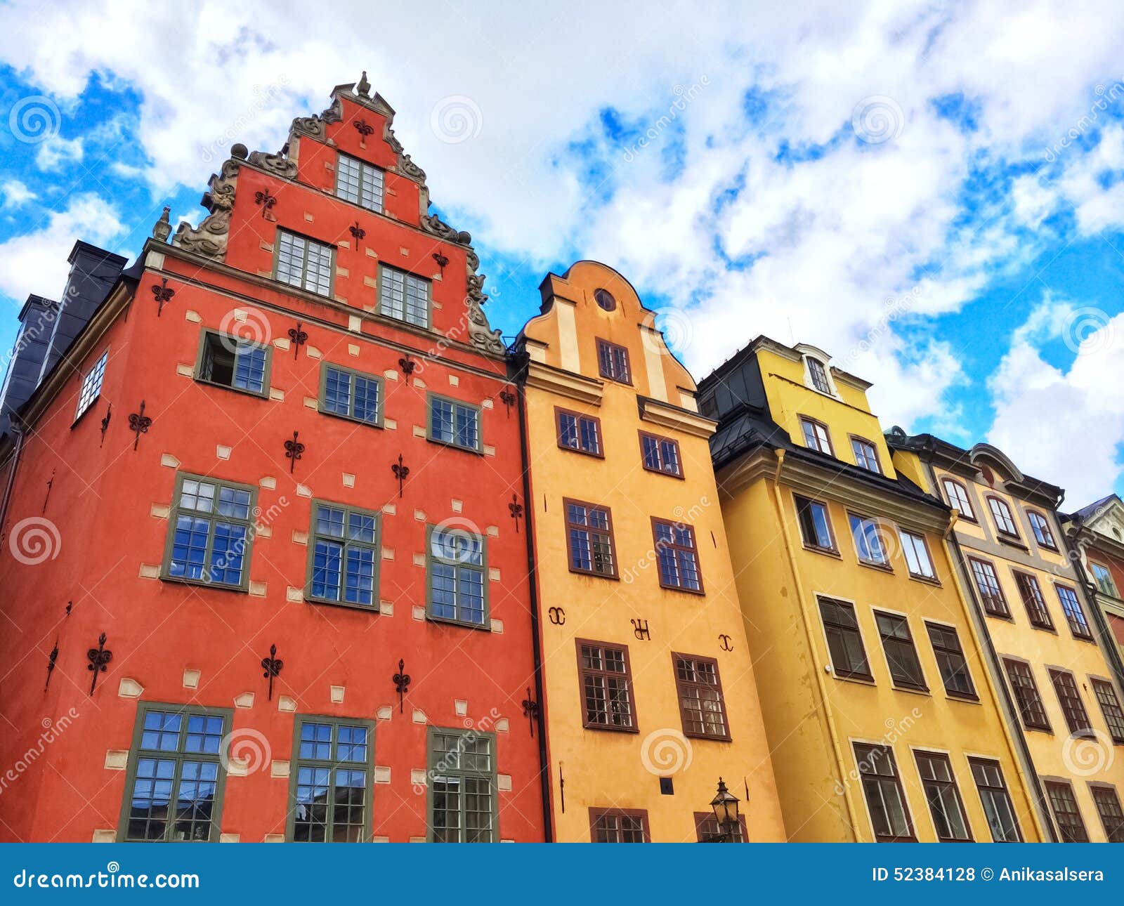 colorful buildings in gamla stan, stockholm