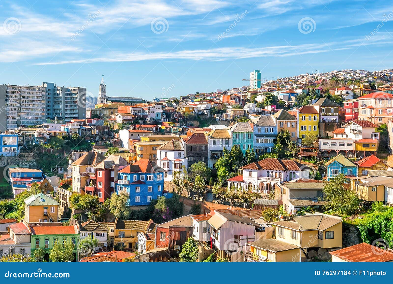 colorful buildings of valparaiso, chile