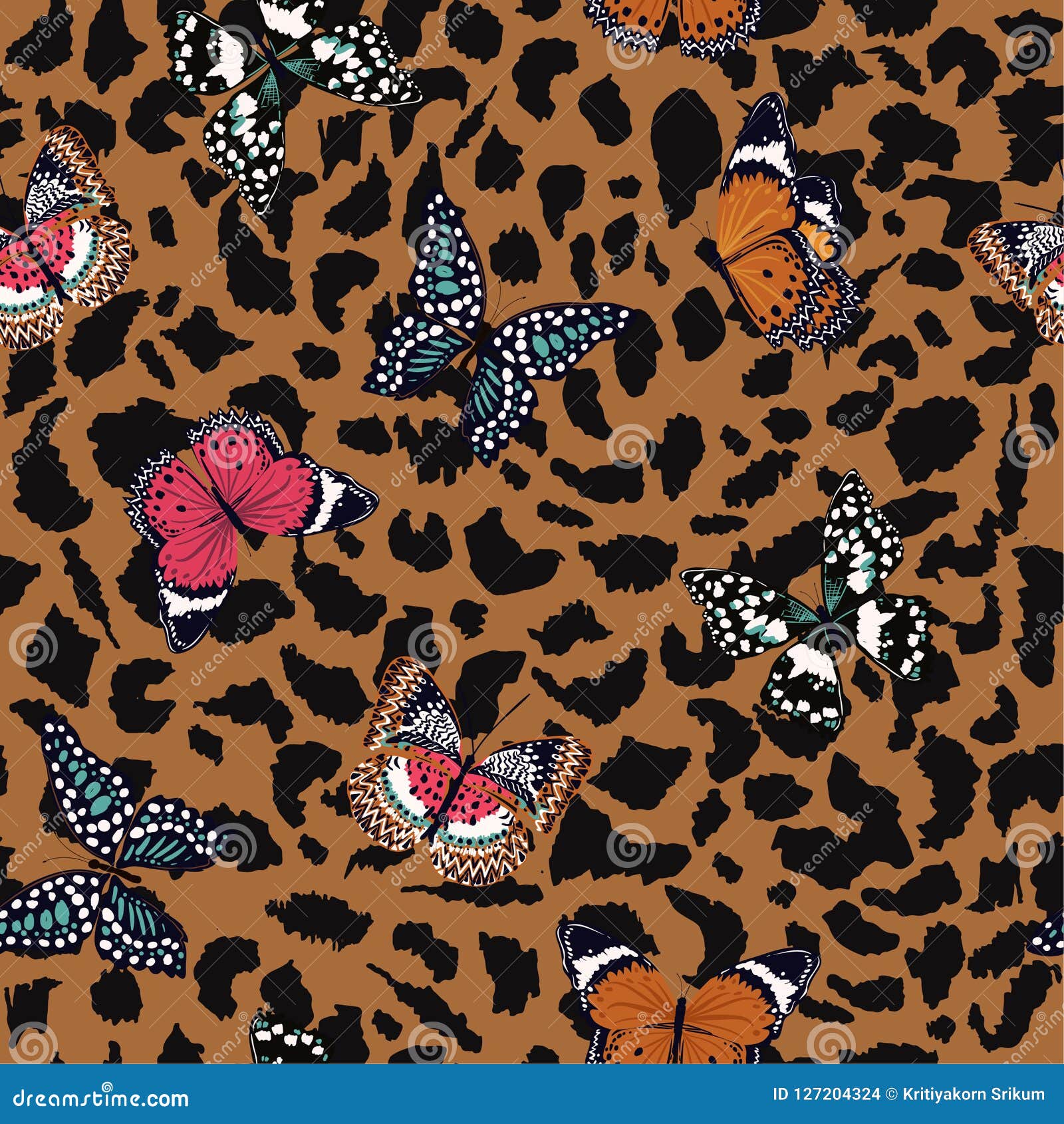 Colorful Butterflies Flying on Animal Leopard Skin Seamless Pattern ,vector Design for Fashion,fabric,wallpaper,and All Prints Stock Illustration - Illustration of butterfly, style: 127204324 Colorful Butterflies Flying on Animal Leopard Skin Seamless Pattern ,vector Design for Fashion,fabric,wallpaper,and All Prints Stock Illustration - Illustration of butterfly, style: 127204324