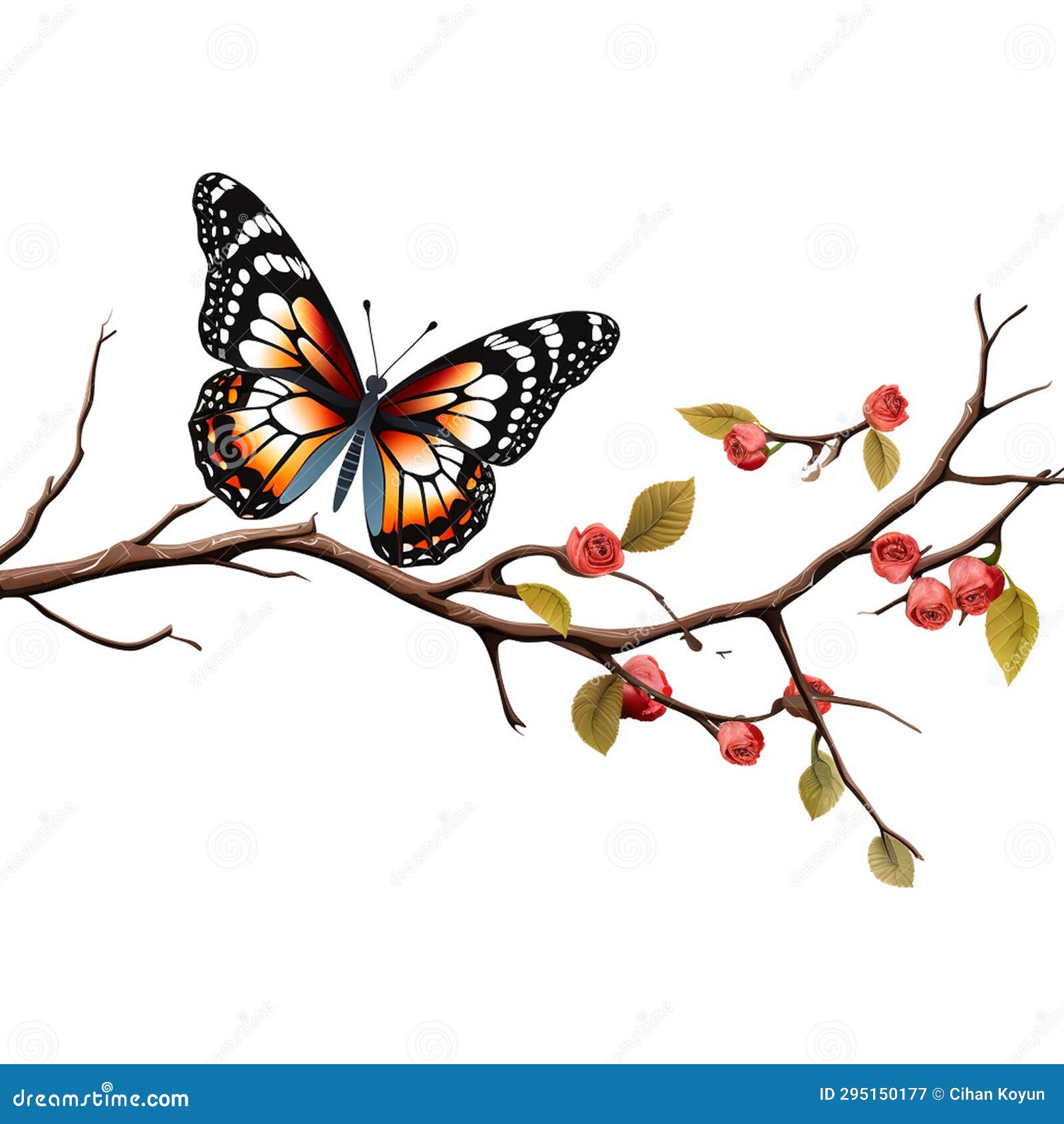 Colorful Butterflies Kaleidoscope in Flight Stock Illustration