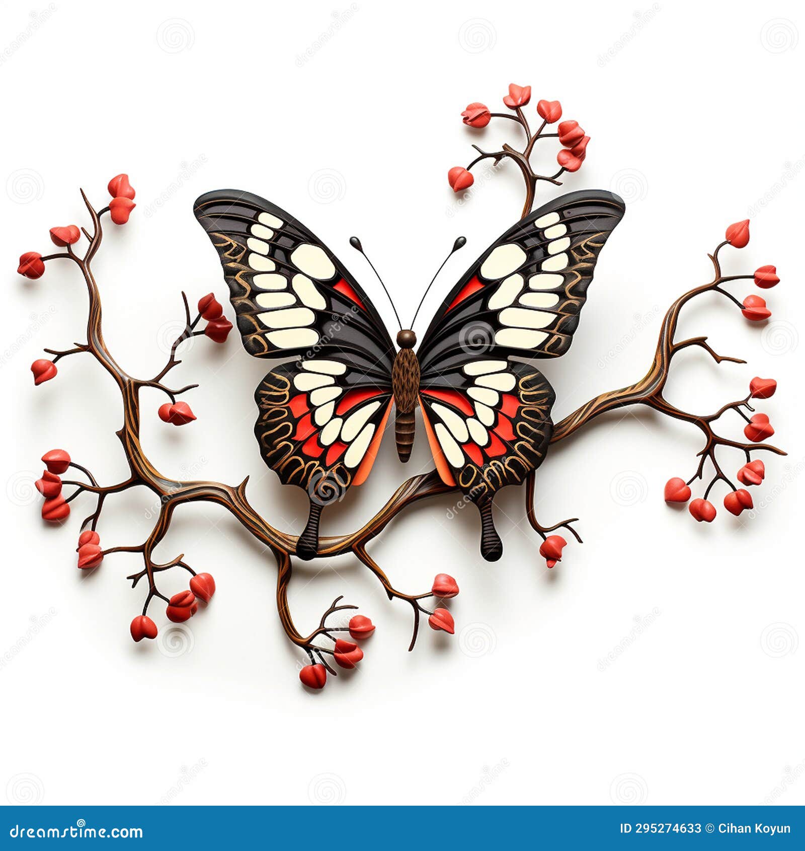 Colorful Butterflies Kaleidoscope in Flight Stock Illustration