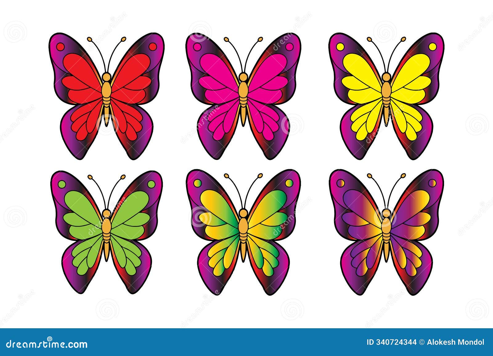 colorful butterfly  icon