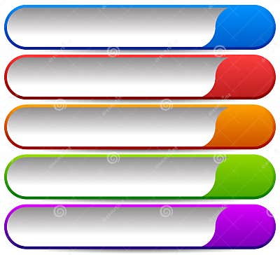 5 Colorful Button, Banner Backgrounds - Set of Rectangular Button ...