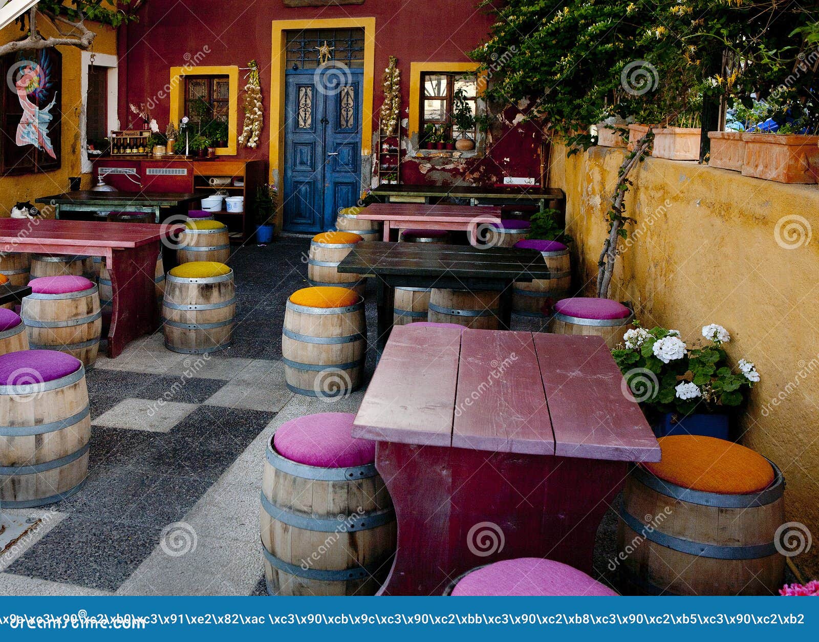 Colorful cafe editorial image. Image of belltower, nature 75899540