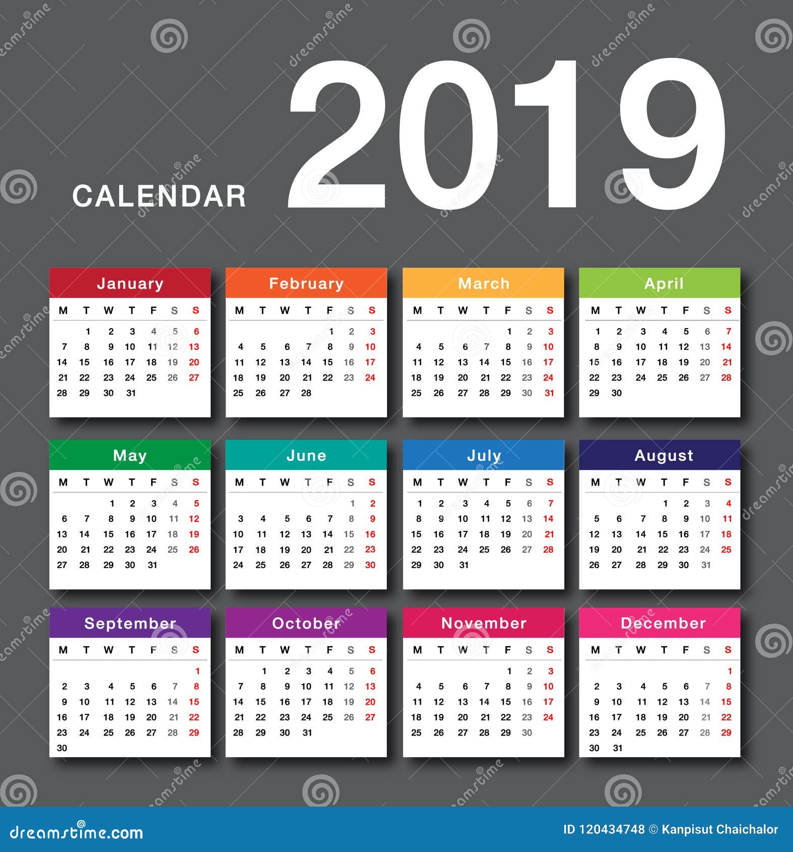 colorful-calendar-year-2019-vector-design-template-stock-illustration