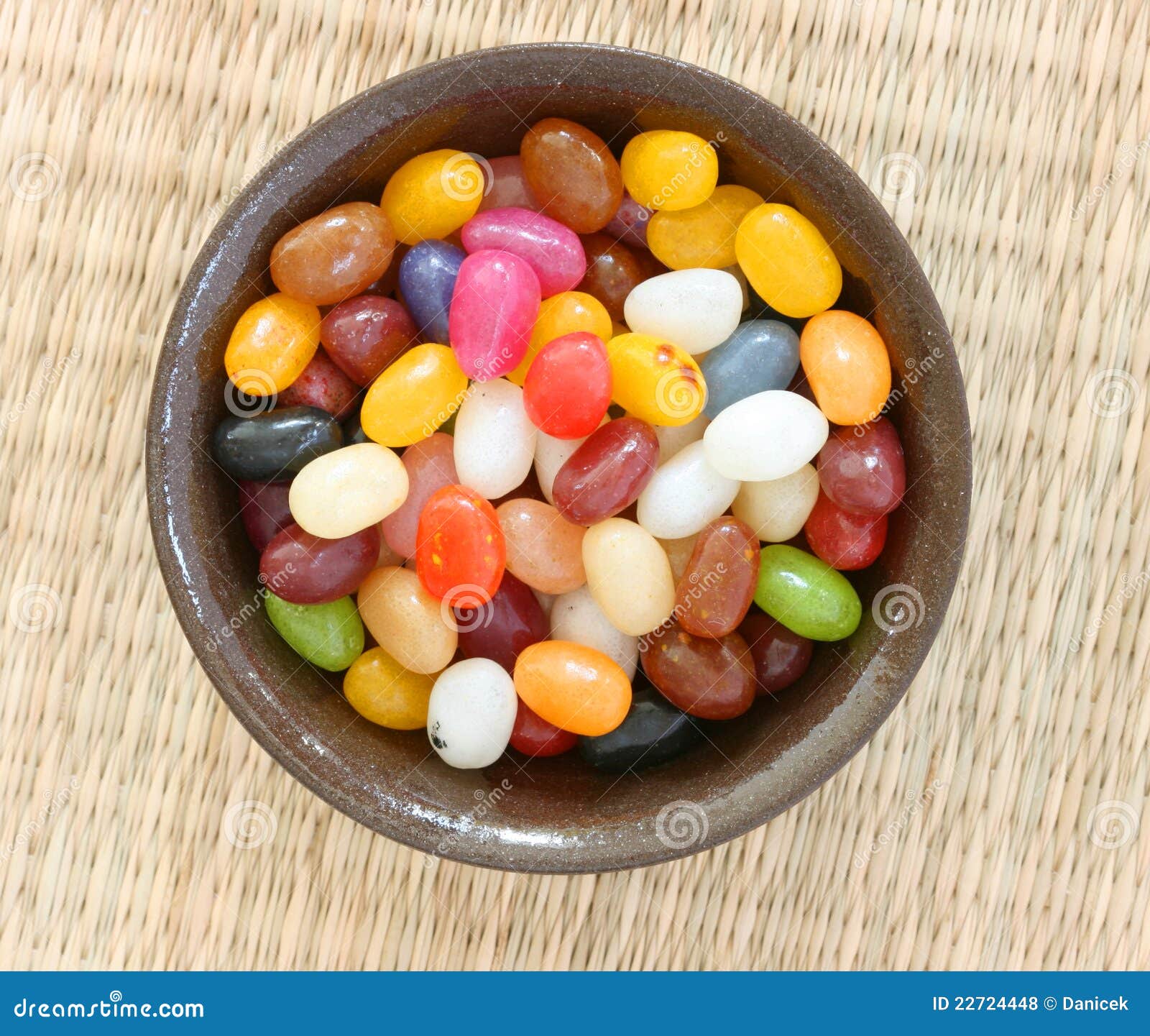 Colorful Candies in Brown Bowl Stock Photo Image of food, colorful