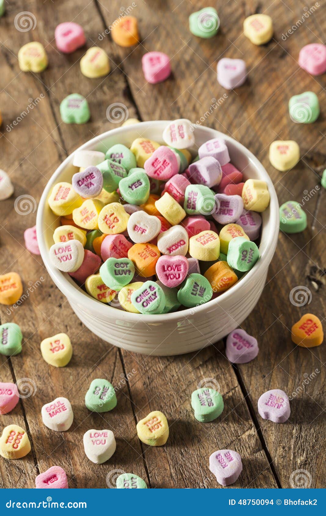 Colorful Candy Conversation Hearts Stock Photo - Image of hearts ...