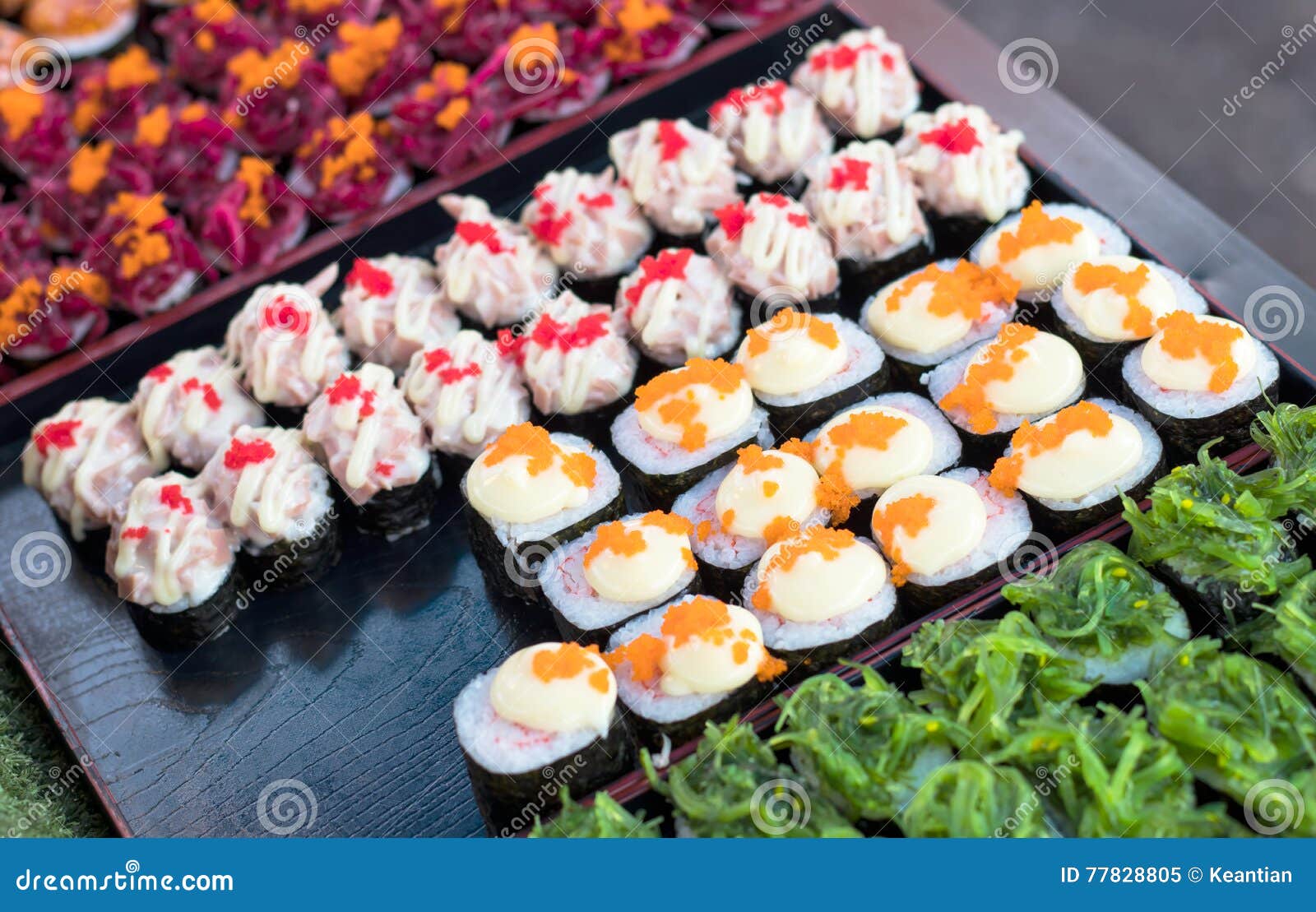 Candy Sushi: A tray of colorful candy shaped like sushi.