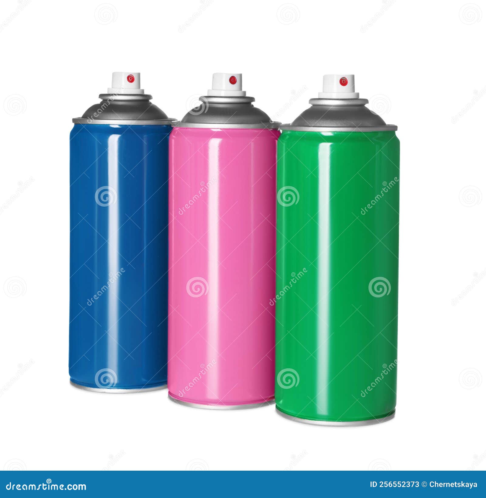 Colorful Cans of Spray Paints on White Background Stock Image Image