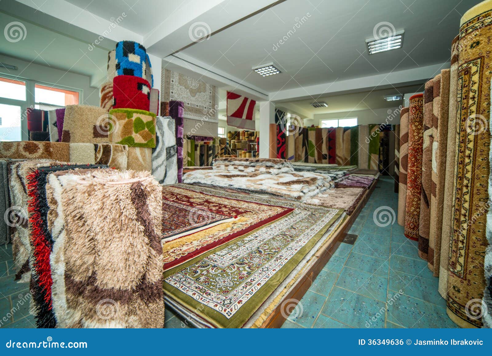 Colorful Carpets in the Store Stock Photo Image of natural