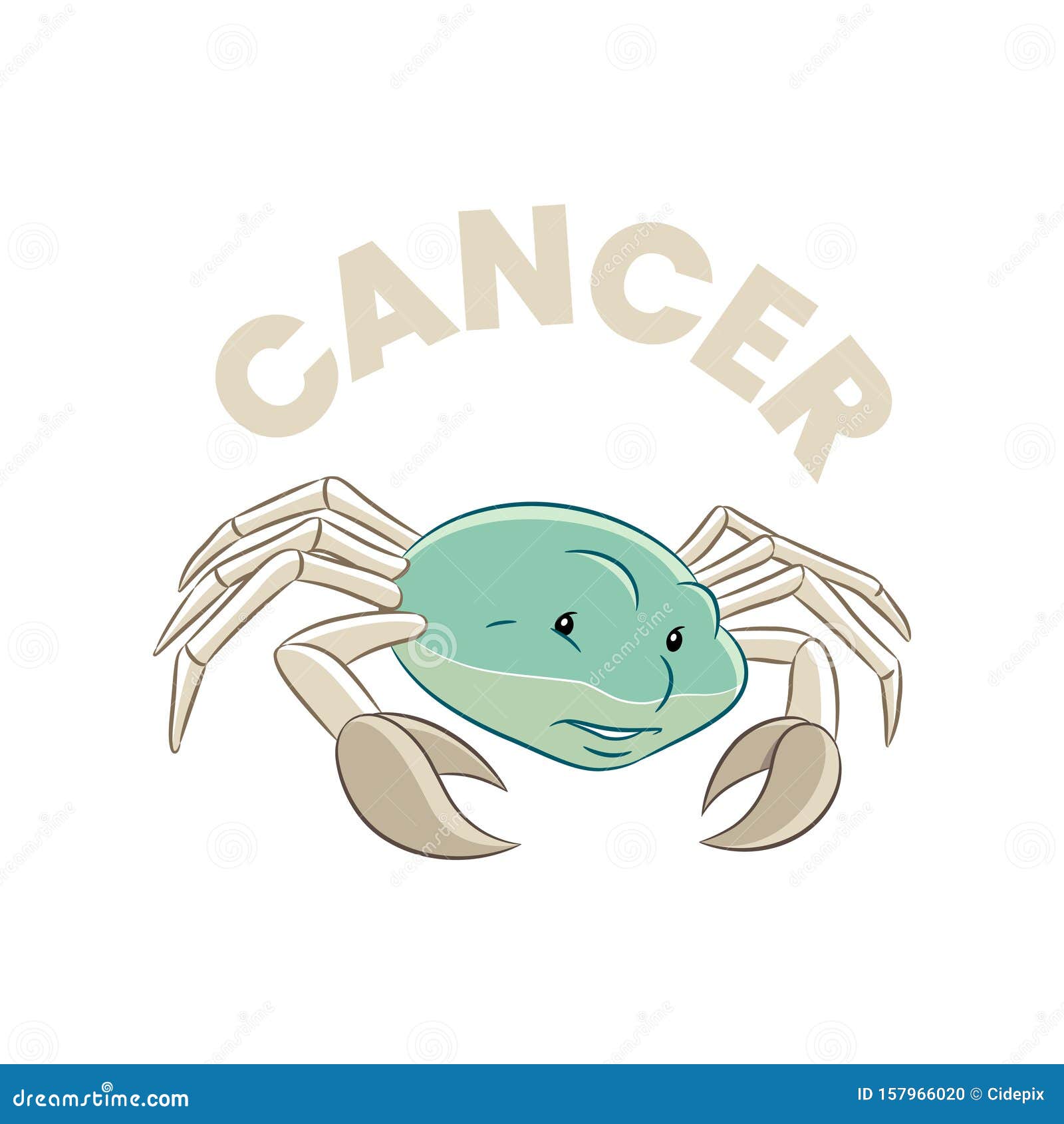 Colorful Cartoon  Of Cancer  Zodiac Sign Stock Vector 