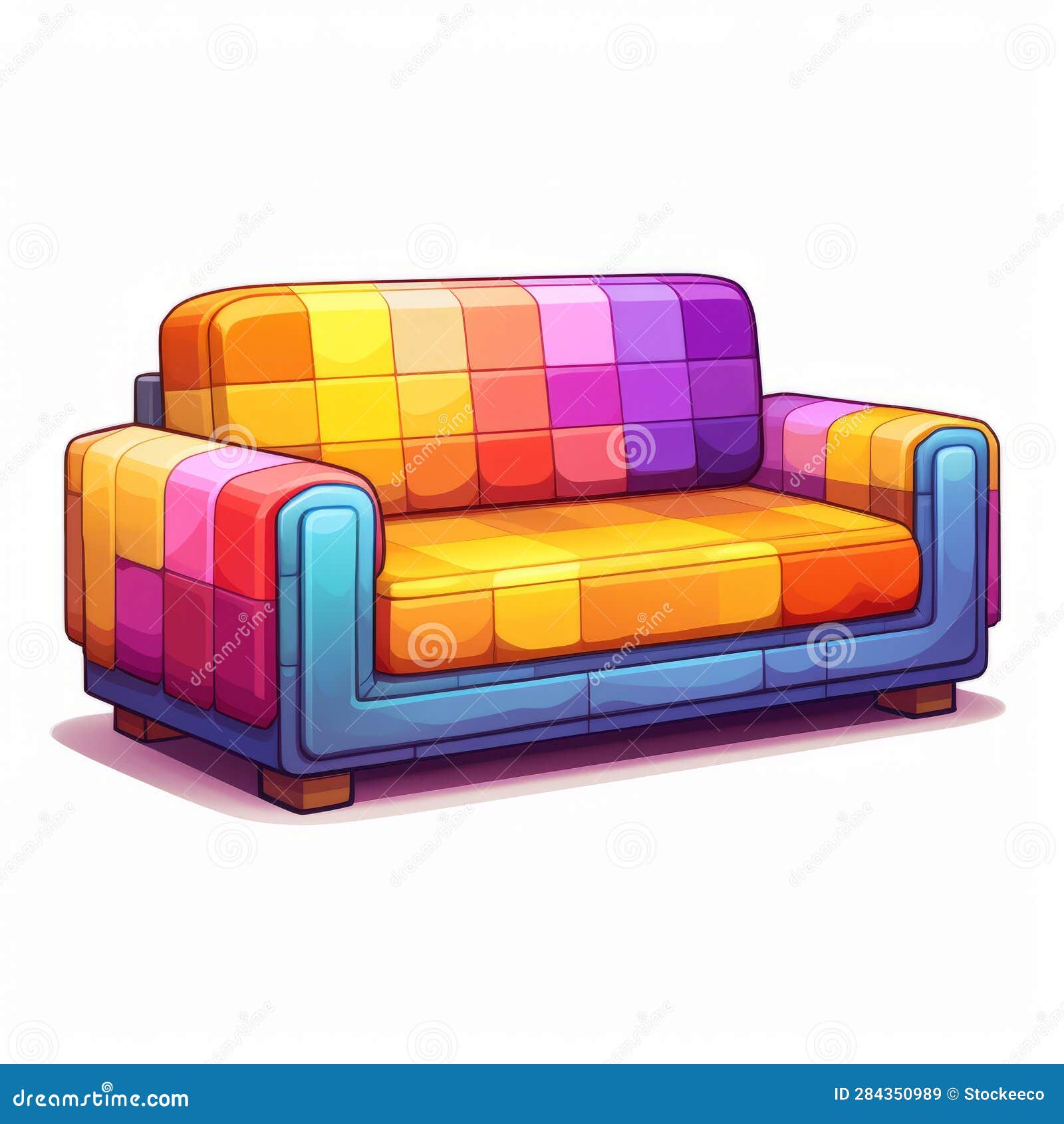 colorful cartoon couch  