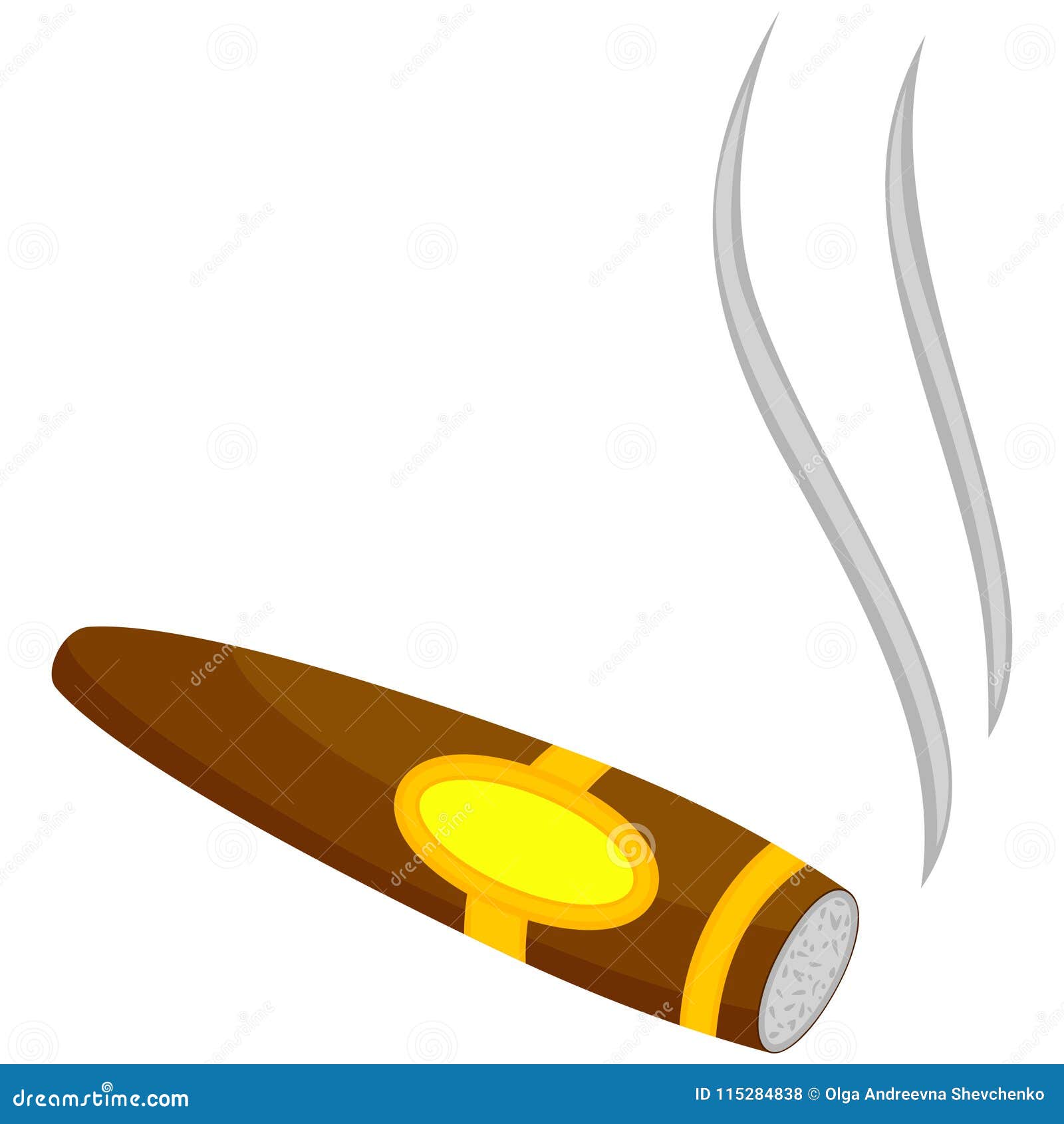 colorful cartoon lighted cigar
