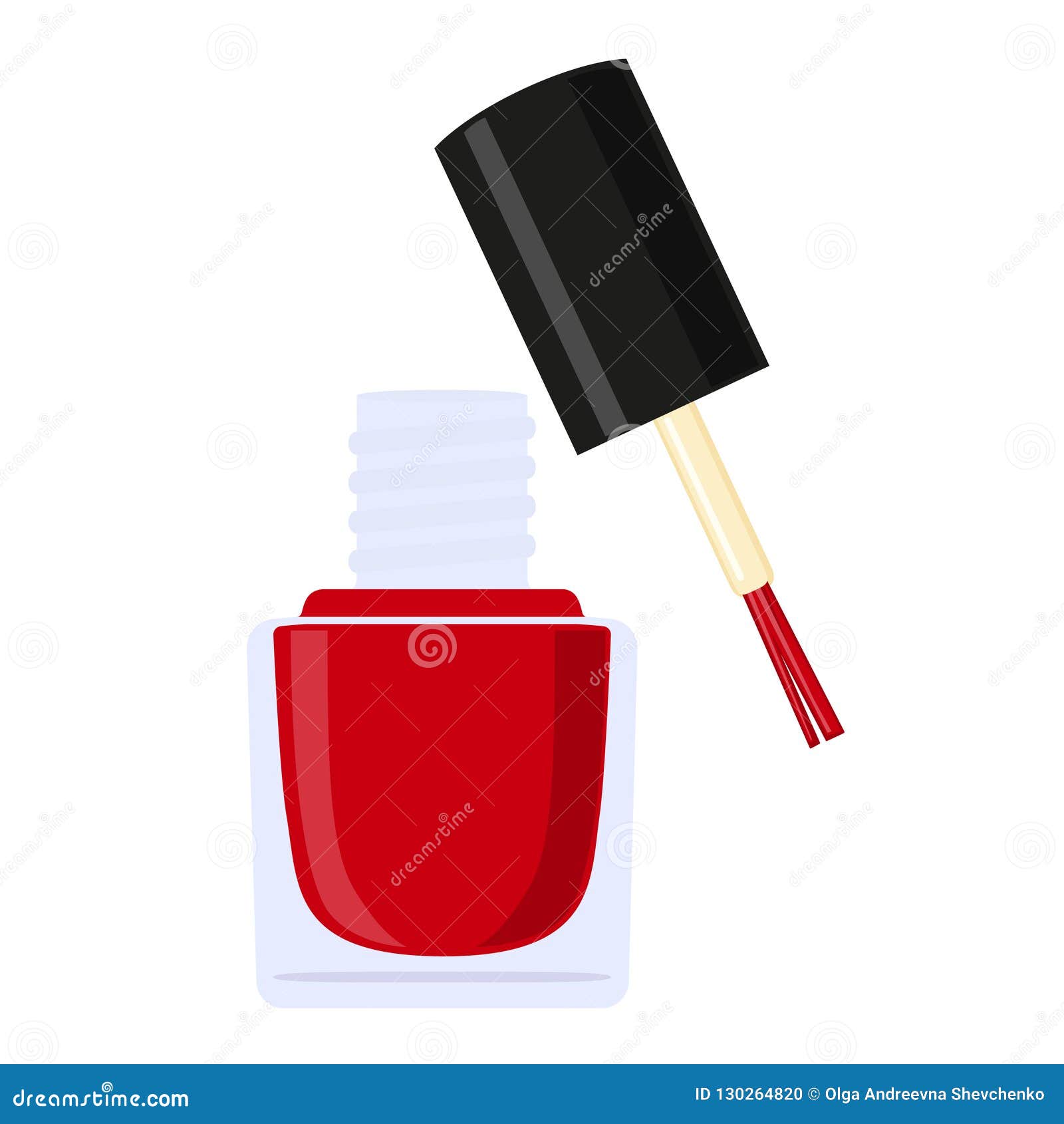 Colorful Cartoon Open Red Nail Polish Bottle Stock Vector ...