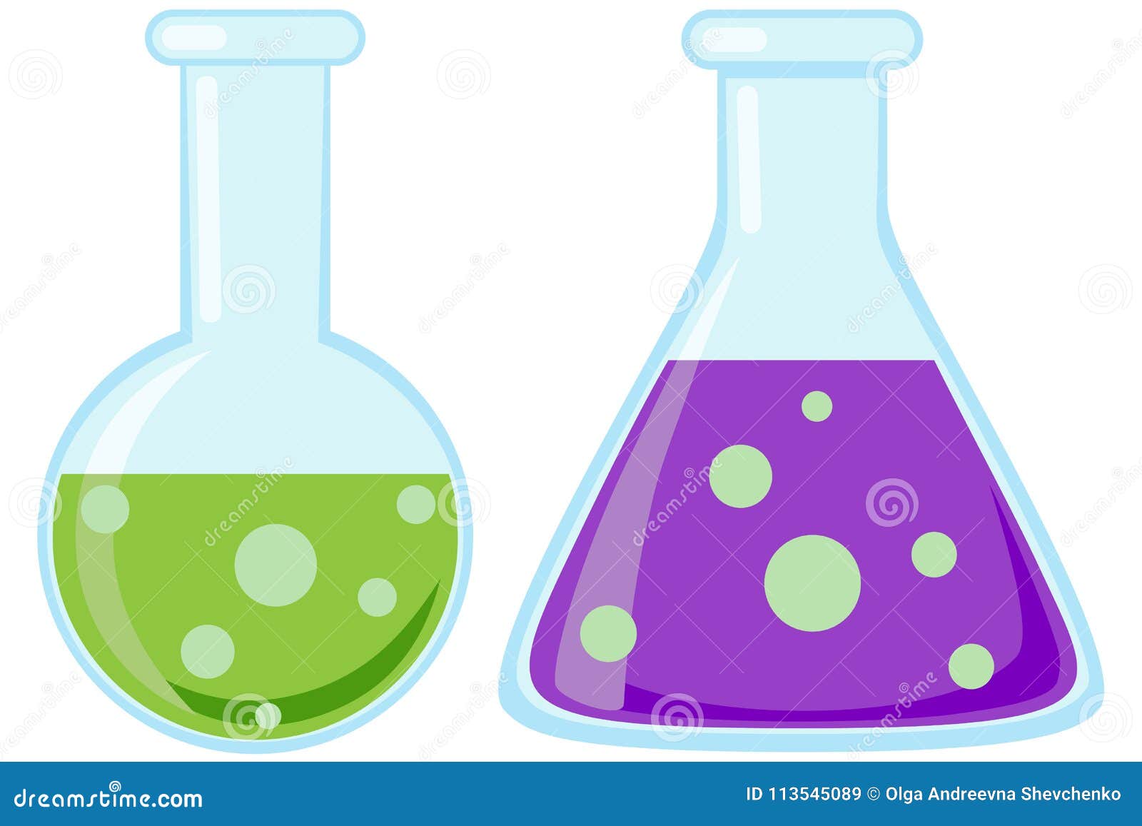 Colorful Cartoon Science Test Tube Icon Set. Stock Illustration ...