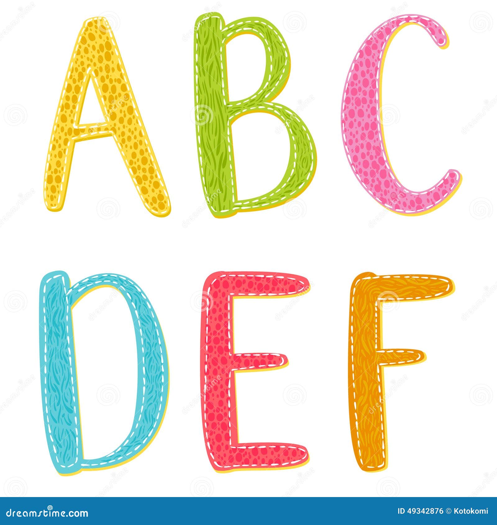 Colorful Cartoon Vector Letters with Texture Stock Vector ...