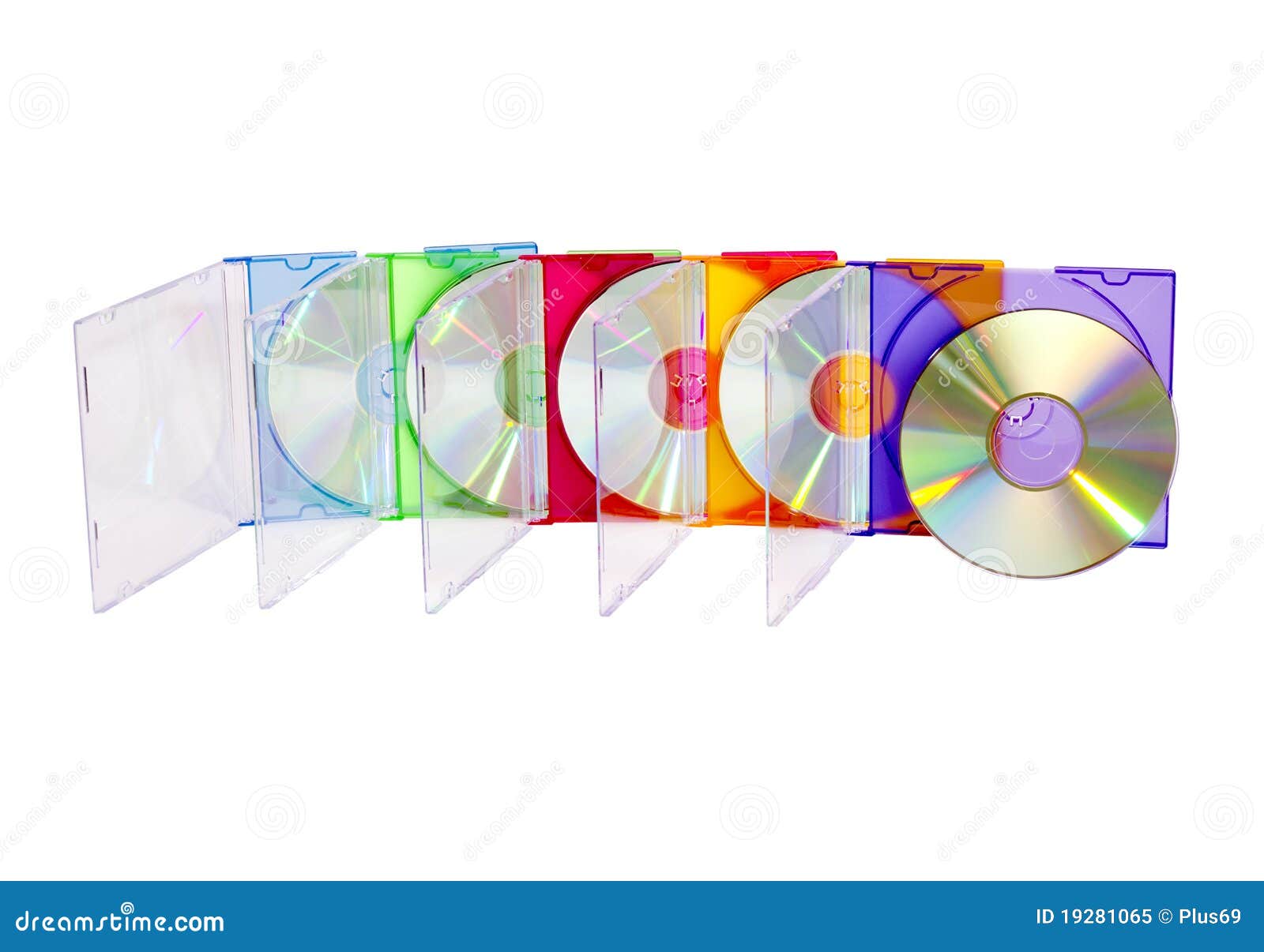 Colorful CDs in boxes stock image. Image of idea, electronics - 19281065