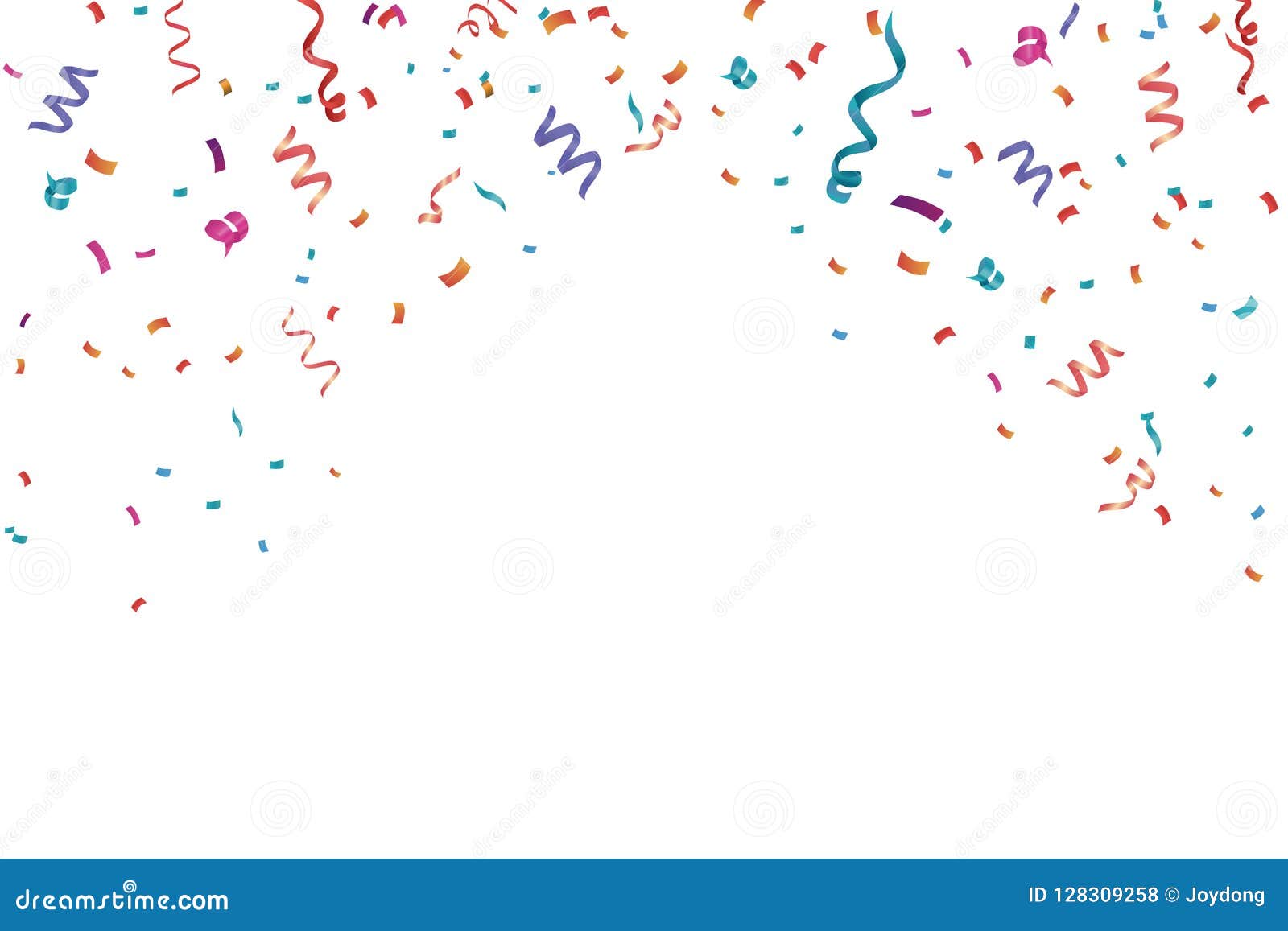 confetti celebration frame background. horizontal, anniversary.