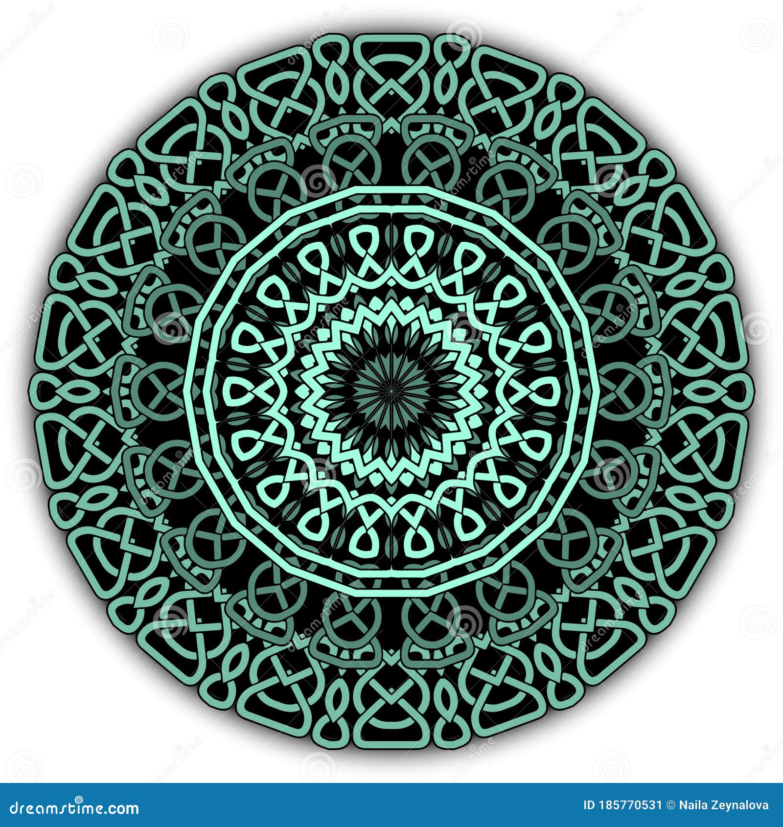 bekræfte monarki robot Colorful Celtic Mandala Pattern. Vector Lines Background. Repeat Line Art  Knotted Round Ornamets Stock Vector - Illustration of black, abstract:  185770531