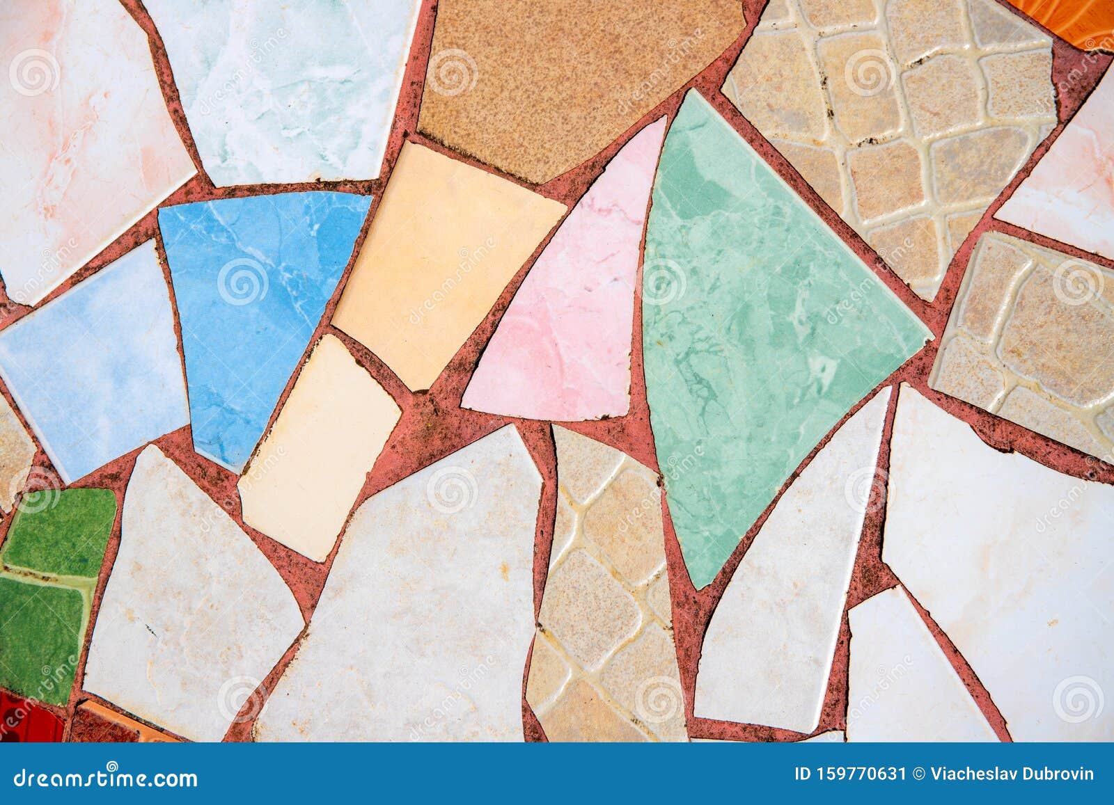 Colorful Ceramic Mosaic Floor Creative Recycled Mosaic Top View Photo Bathroom Or Kitchen Floor Design Idea Stock Image Image Of Paving