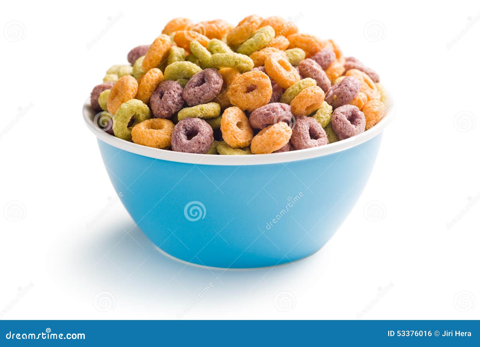 Colorful Cereal Rings in Bowl Stock Photo Image of colorful