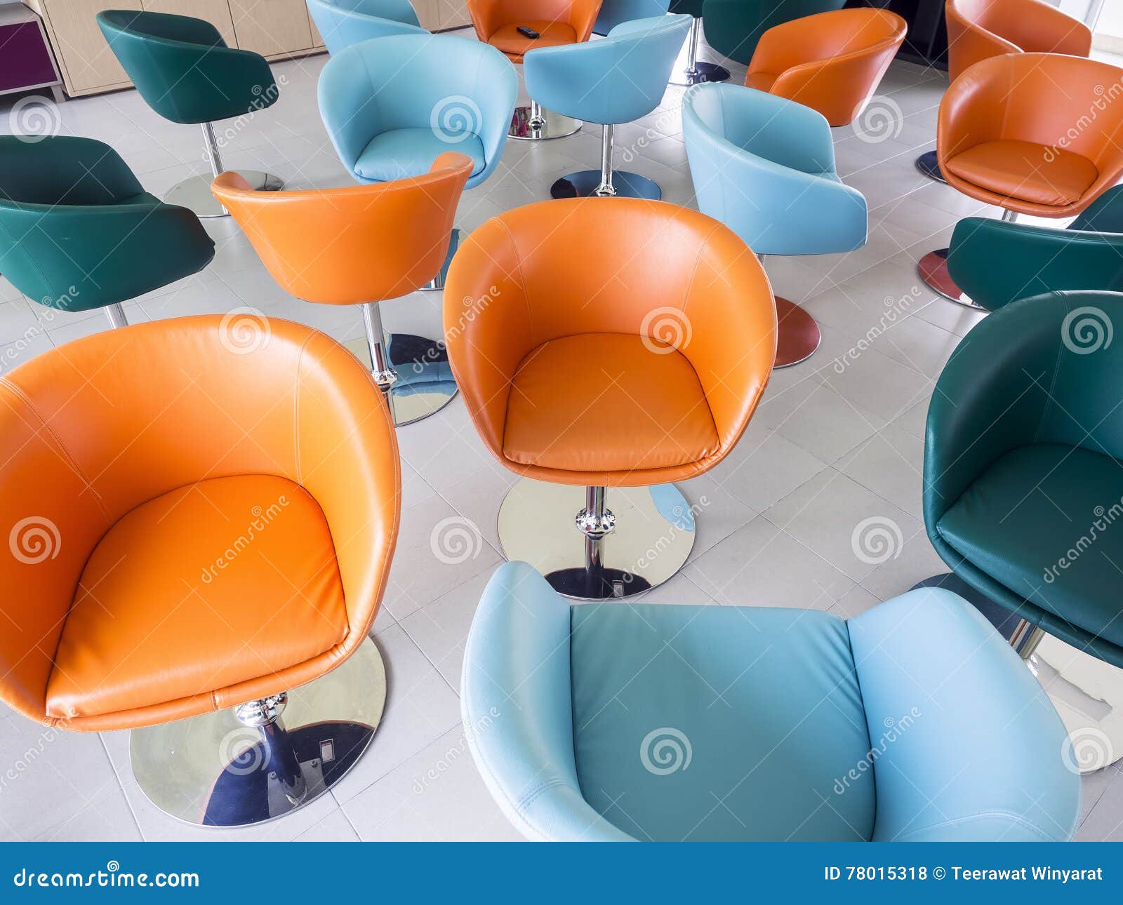 Colorful Chairs Retro Style Interior Decoration Stock Photo Image of