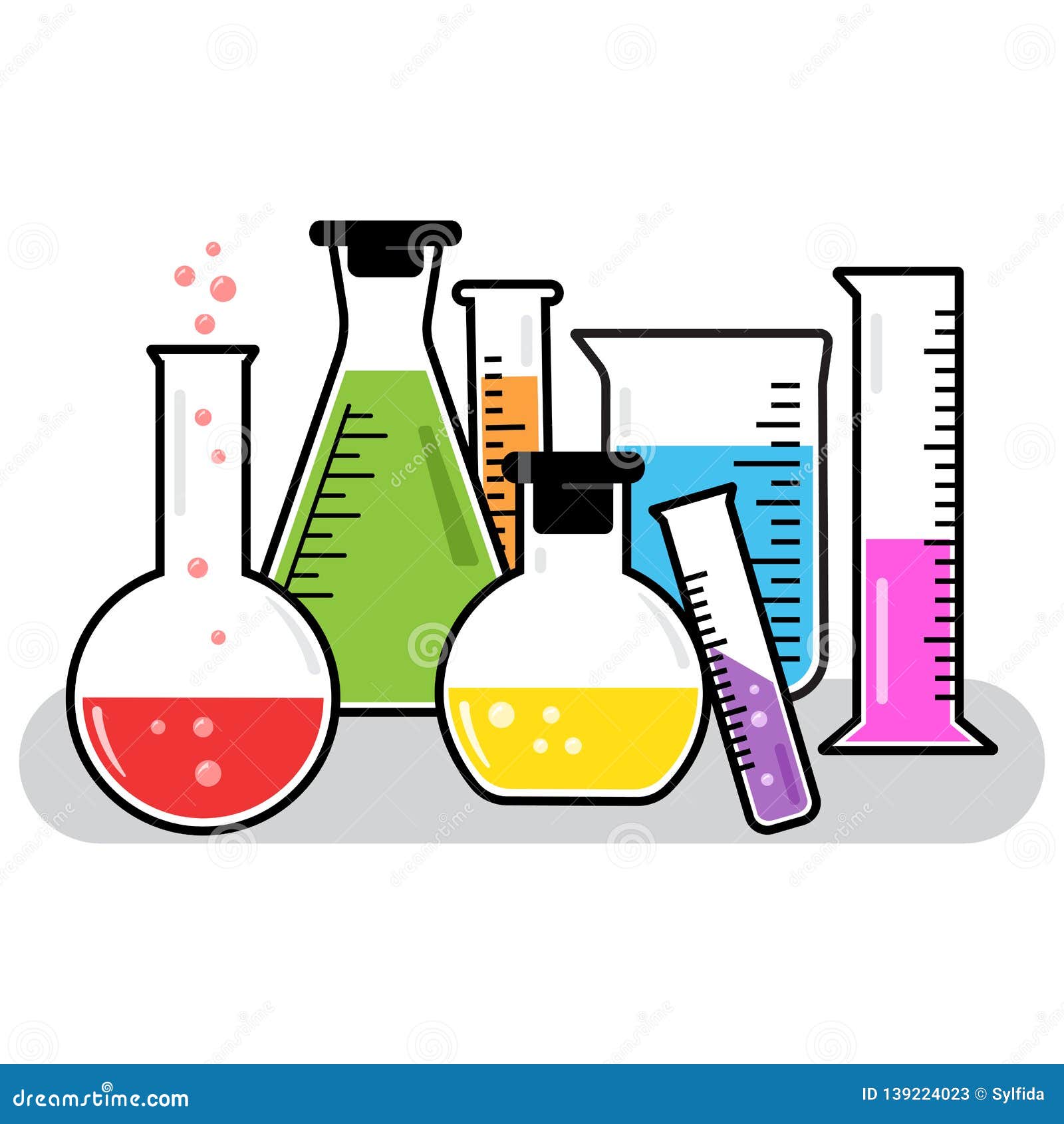 Chemistry Flask Bottle Cartoon Vector | CartoonDealer.com #80277623