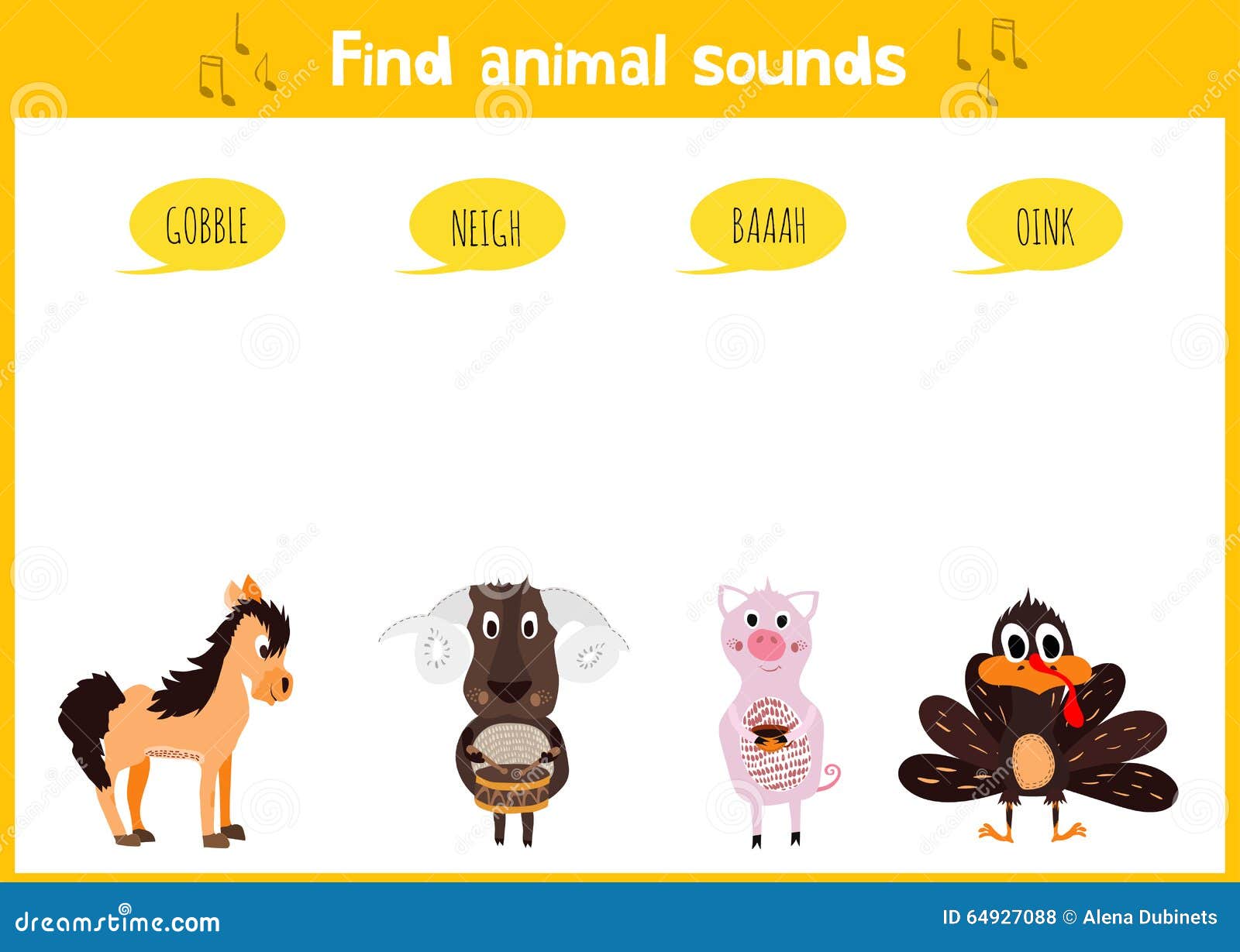 Colorful Children Cartoon Game Education Puzzle for Children on the Theme of the Study of the Sounds of Farm Animals. Vector Stock Illustration - Illustration of game, online: 64927088 Colorful Children Cartoon Game Education Puzzle for Children on the Theme of the Study of the Sounds of Farm Animals. Vector Stock Illustration - Illustration of game, online: 64927088