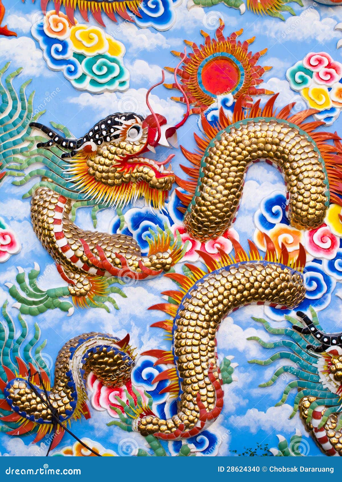 Colorful Chinese Dragon Art Stock Photo - Image: 28624340