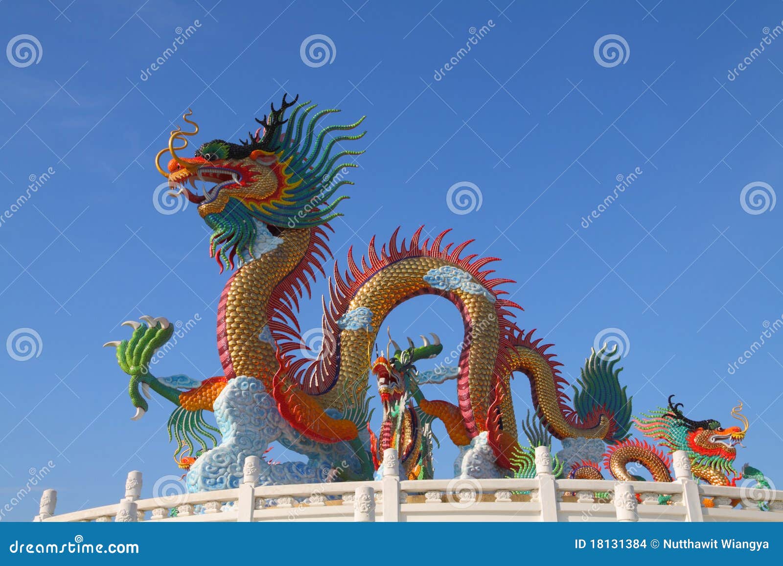 Colorful Chinese Dragon Statue Stock Photo Image of dragon, statue