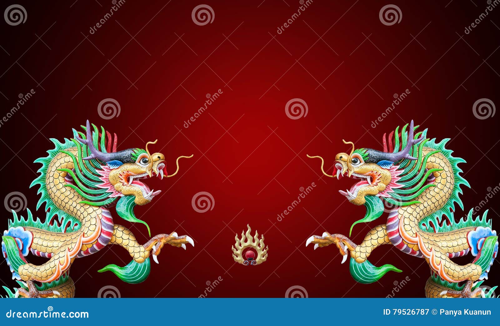 Colorful Chinese Dragon Statue. Stock Image Image of imagination