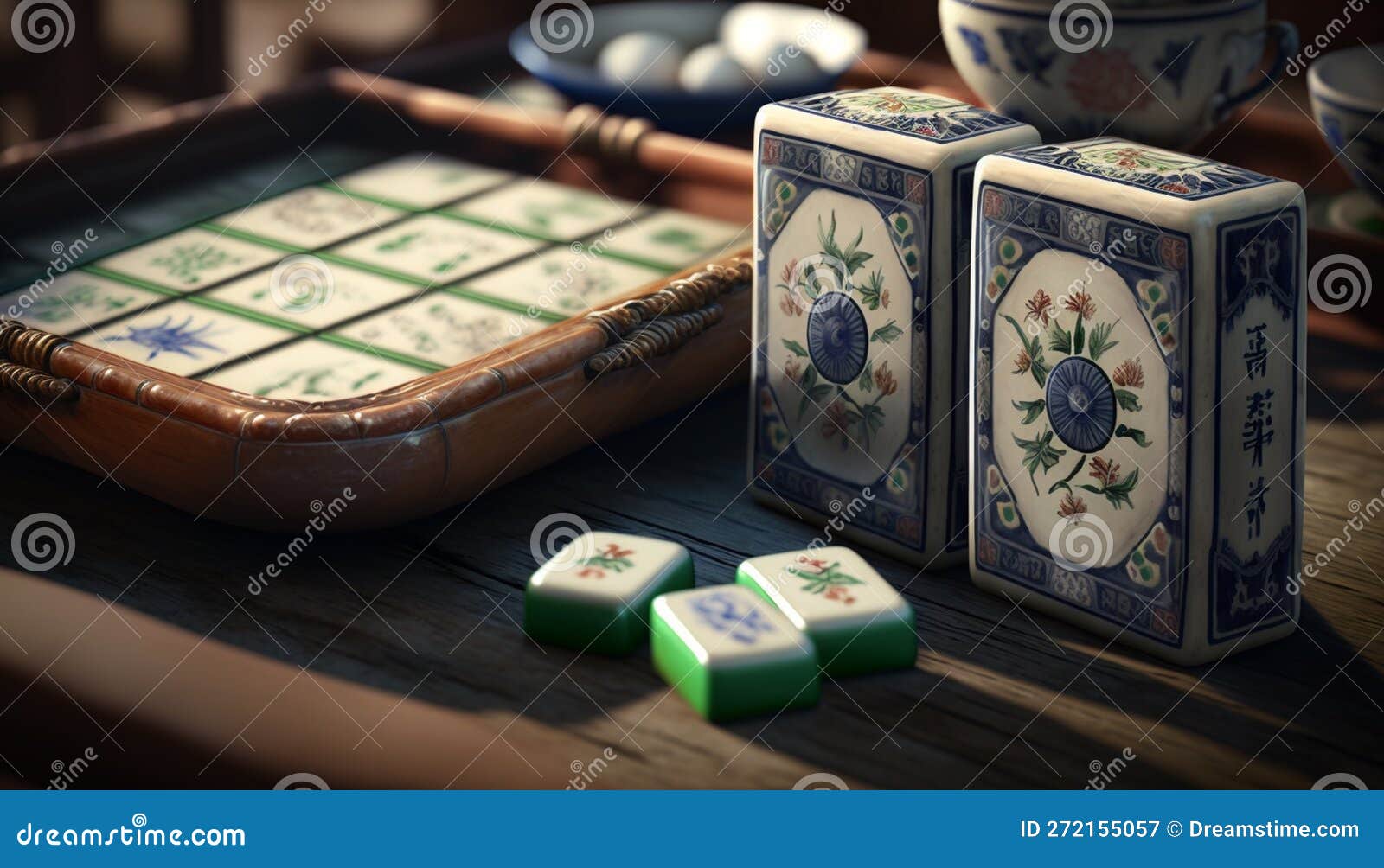 Jade Ivory Mahjong Tiles Set