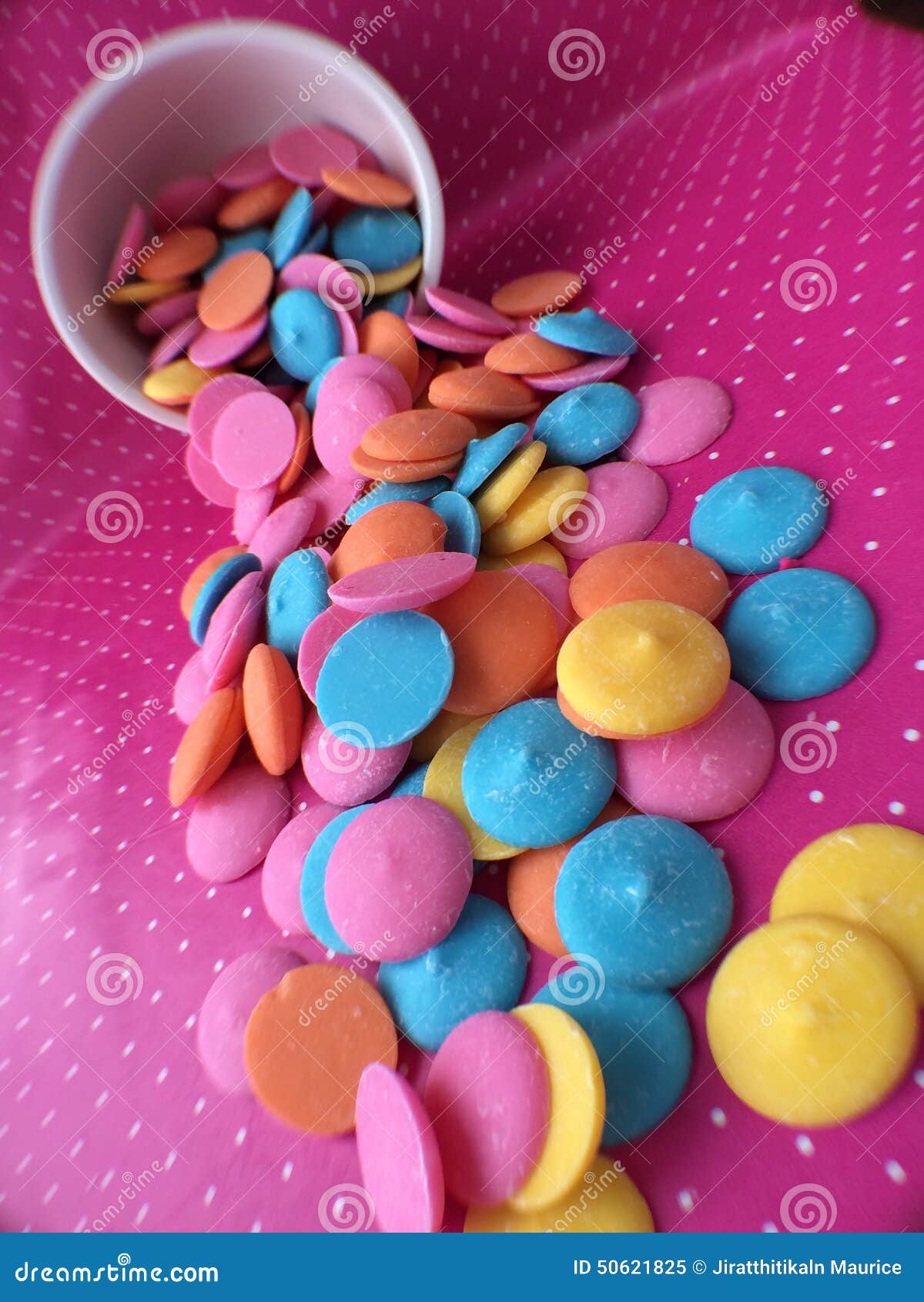 Colorful Chocolate Candy Melts Stock Image Image of pink, orange