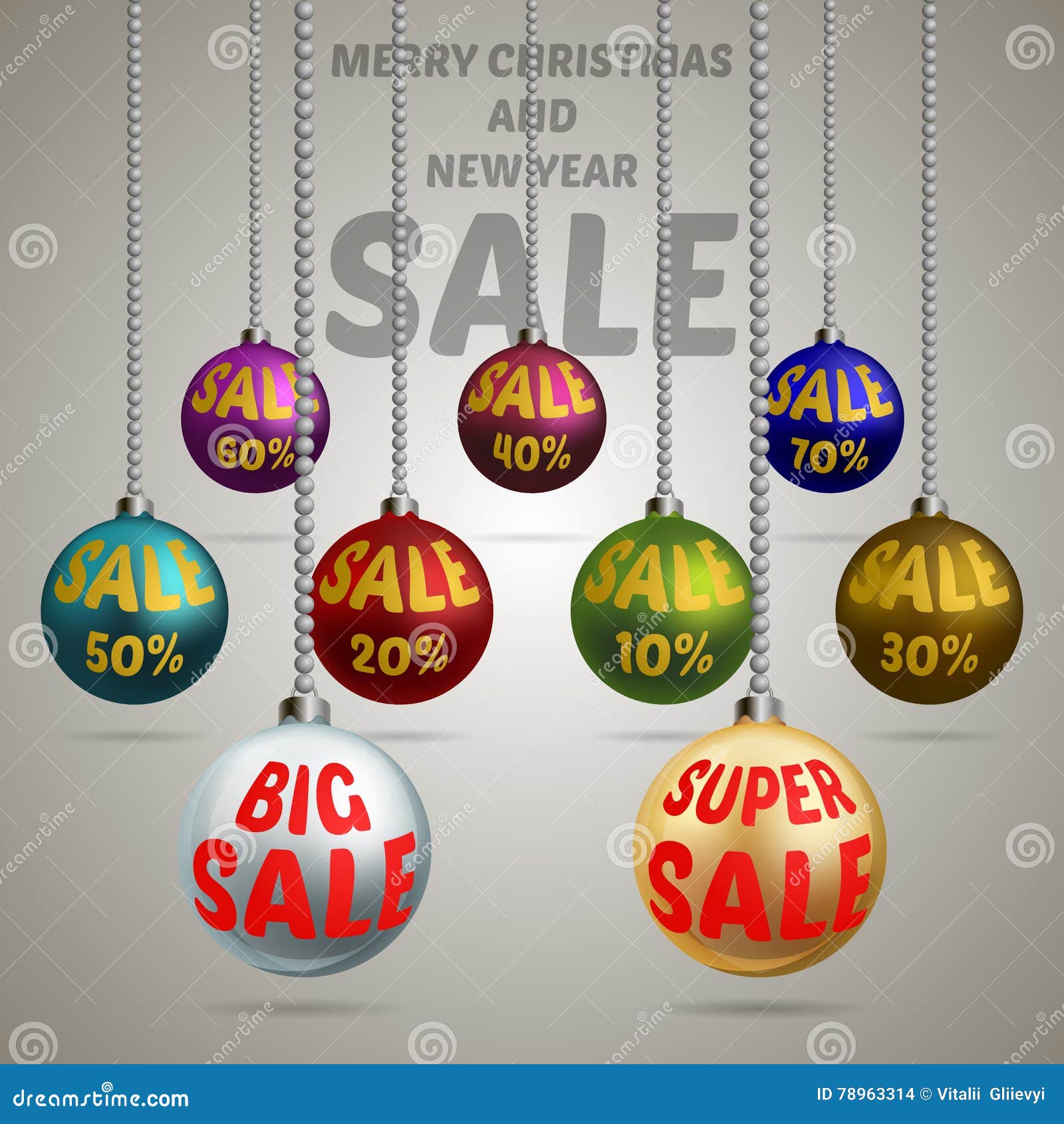 Colorful Christmas Balls Discount Stock Vector Illustration of bells