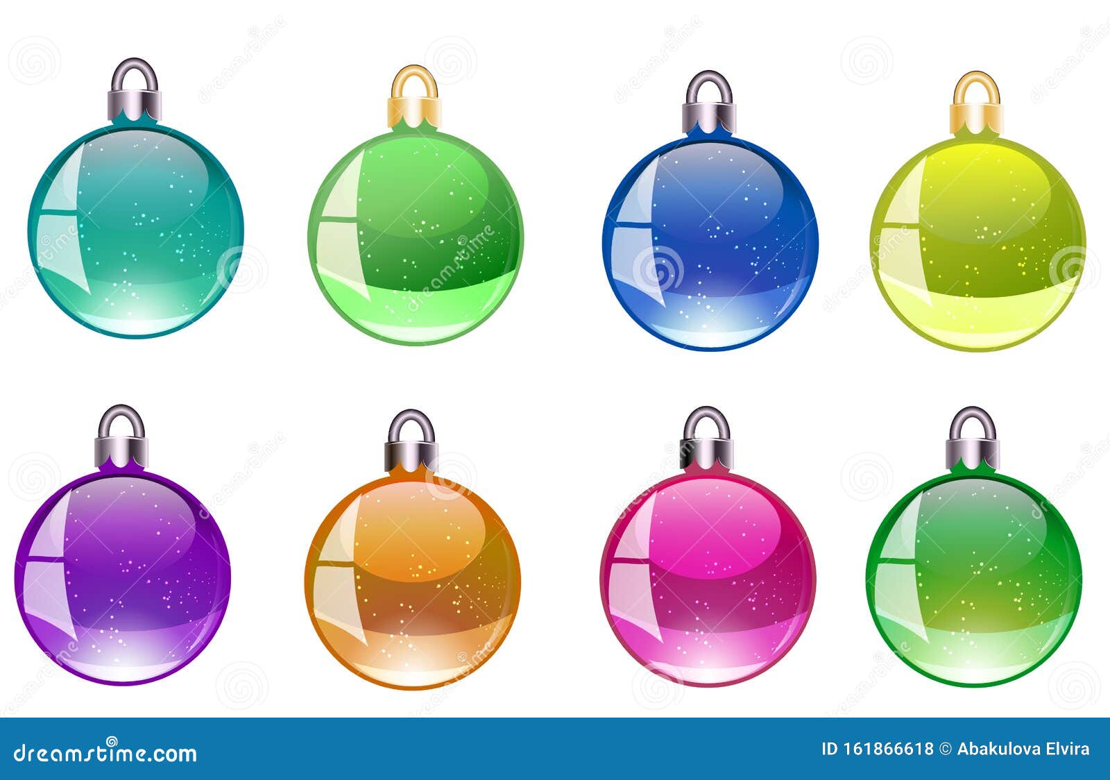 Colorful Christmas Balls Vector Icons Set Collection Bundle. Set ...