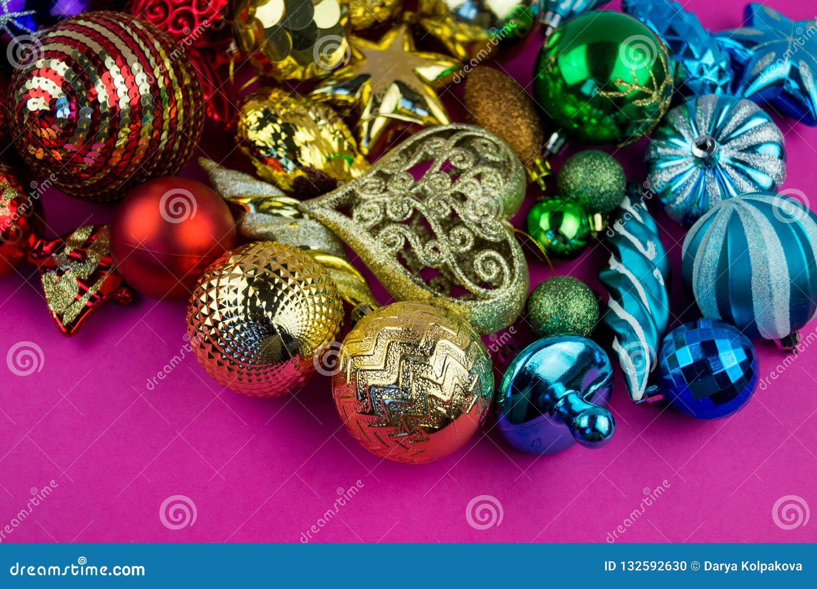 Colorful Christmas Baubles in Rainbow Stock Photo - Image of cheerful ...