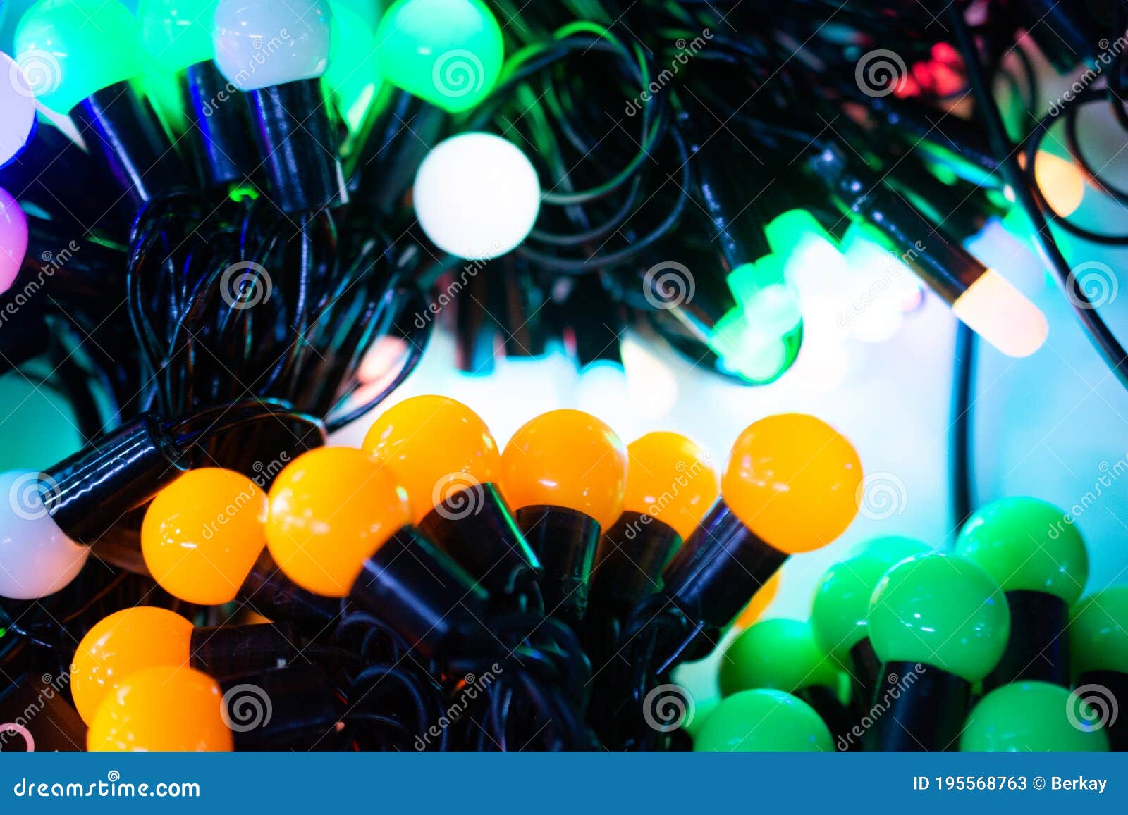 Colorful Christmas Lights and Party Lights Stock Image - Image of ...