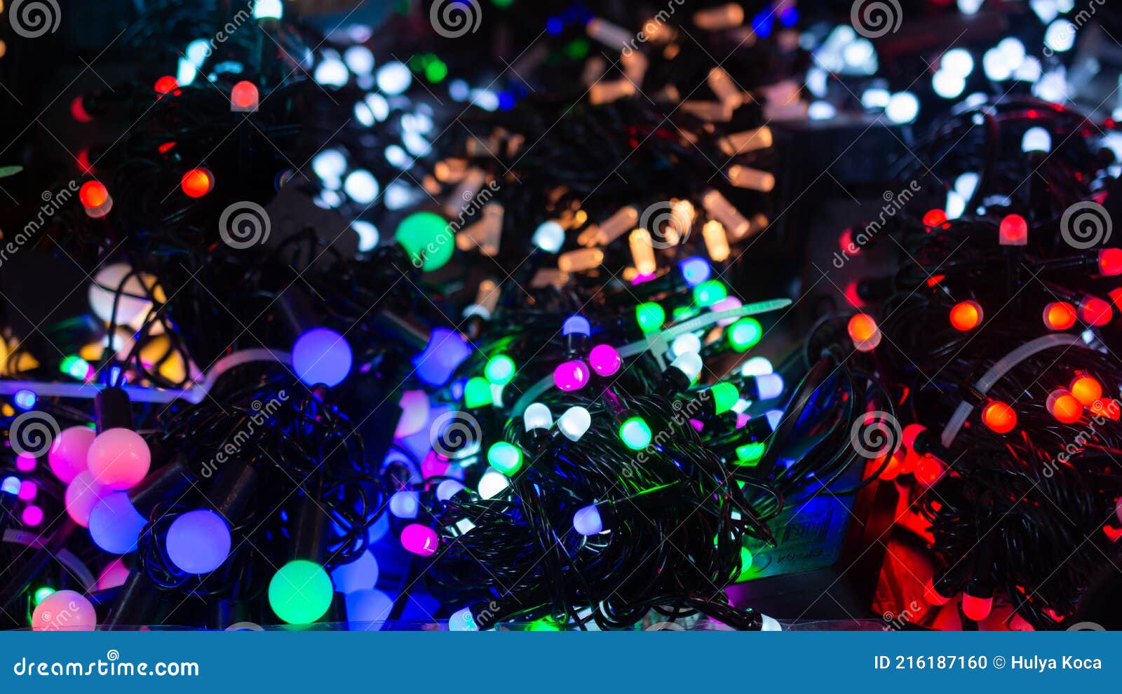 Colorful Christmas Lights and Party Lights Stock Photo - Image of ...