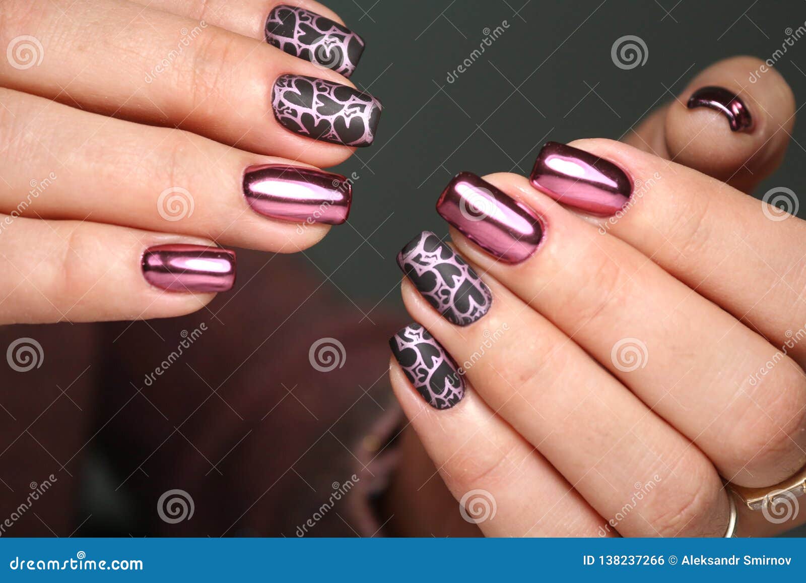 Nail design . Manicure nail paint . beautiful female hand with colorful nail  art design manicure - Stock Image - Everypixel