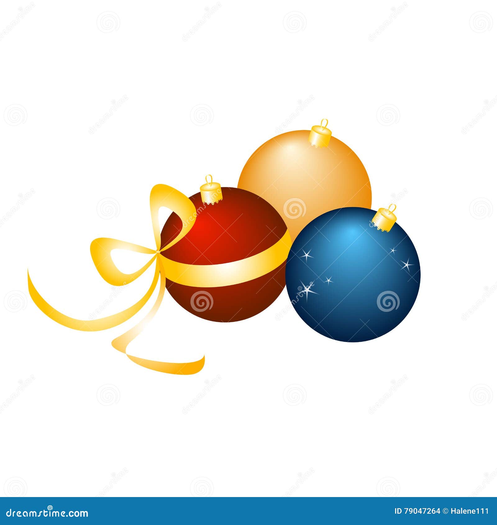 Colorful Christmas Ornaments Set Stock Vector Illustration of blue