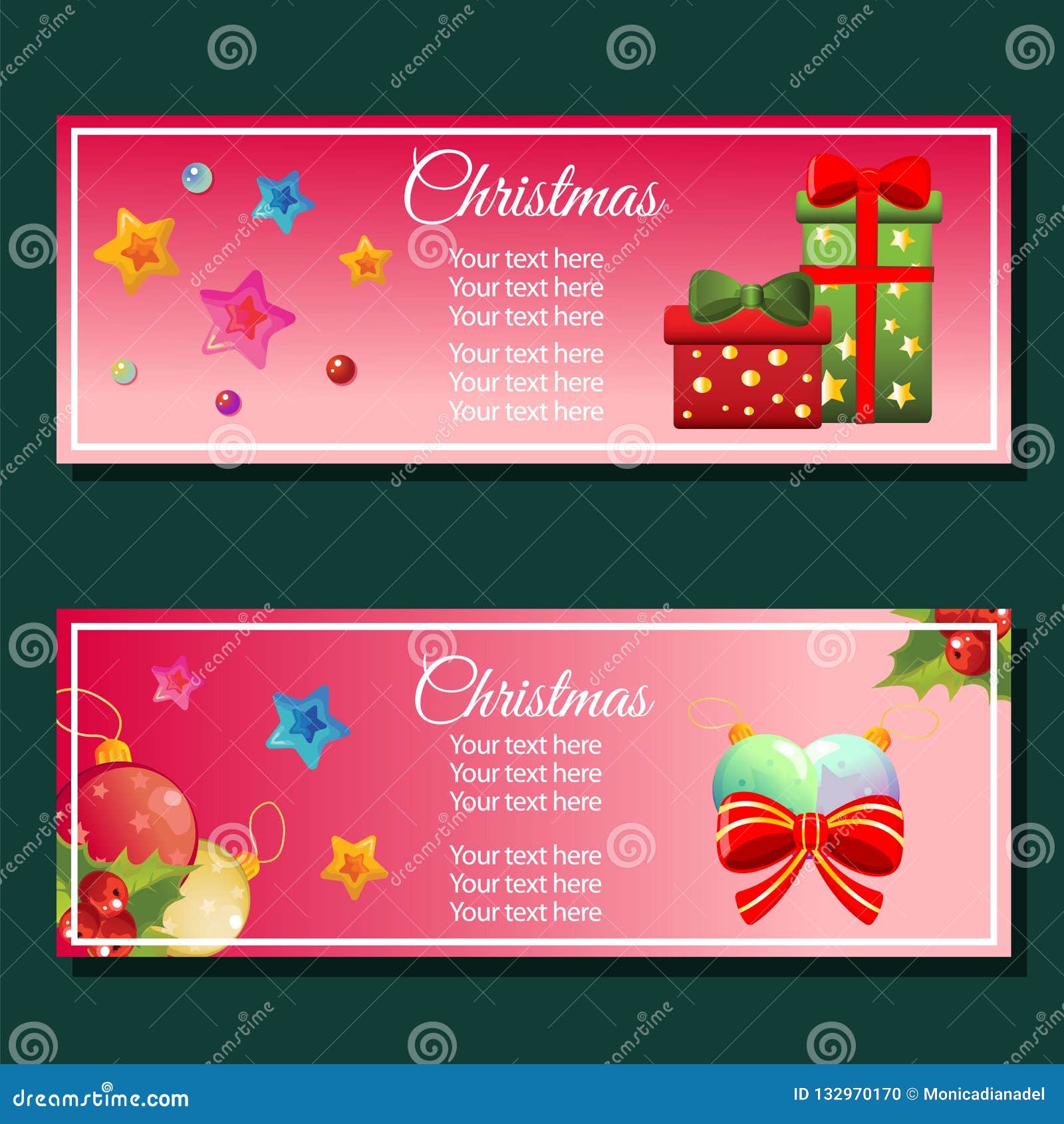 Colorful Christmas Vertical Banner Stock Vector - Illustration of star ...