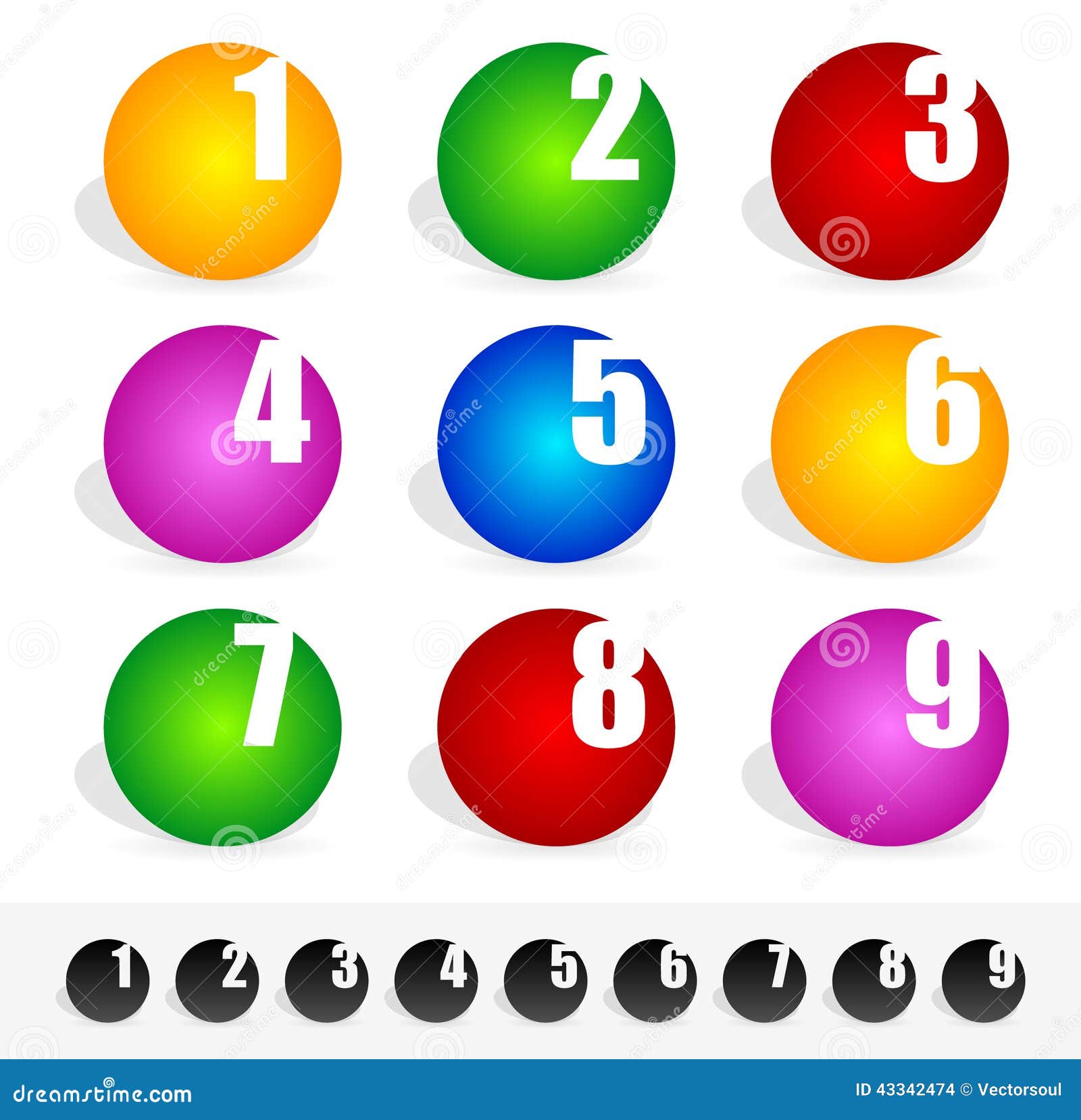 Colorful Circles with Numbers Stock Vector - Illustration of figure ...