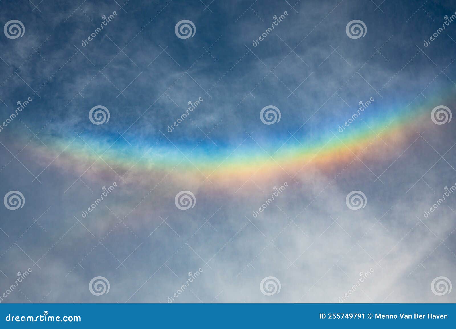 Circumzenithal Arc, a Reversed Rainbow High Up in the Sky Stock Image
