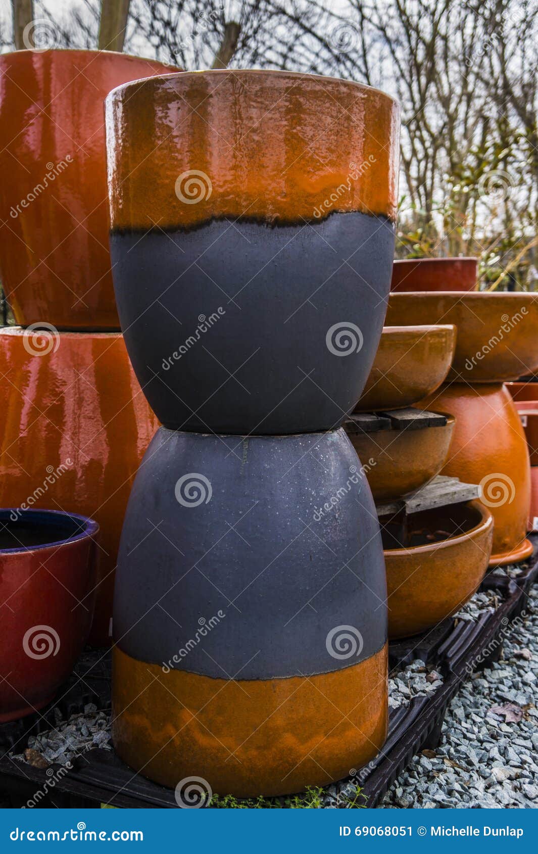 Colorful Clay Ceramic Plant Pots Stock Photo Image 69068051
