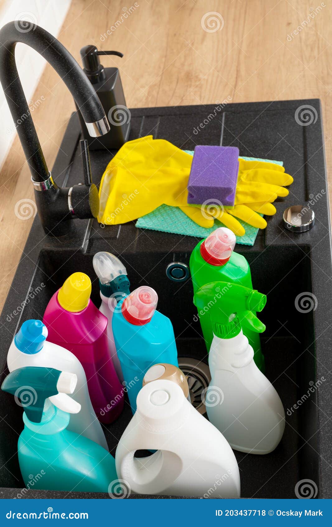 Cleaning items stock photo. Image of house, housekeeping 203437718