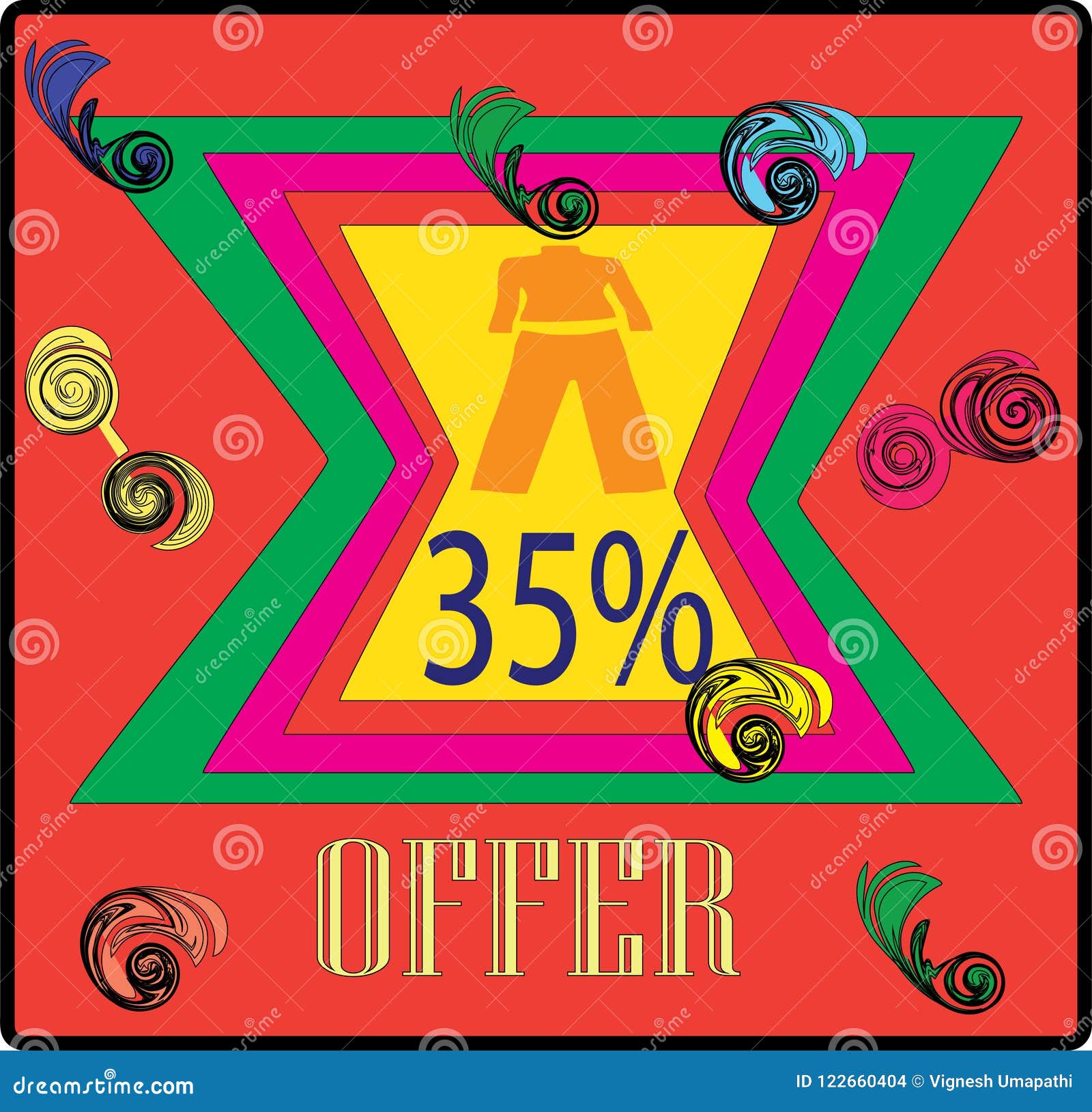 Clocting 35 Offer Colorfull Tag Image Stock Illustration Illustration Of Everyshop Force 122660404