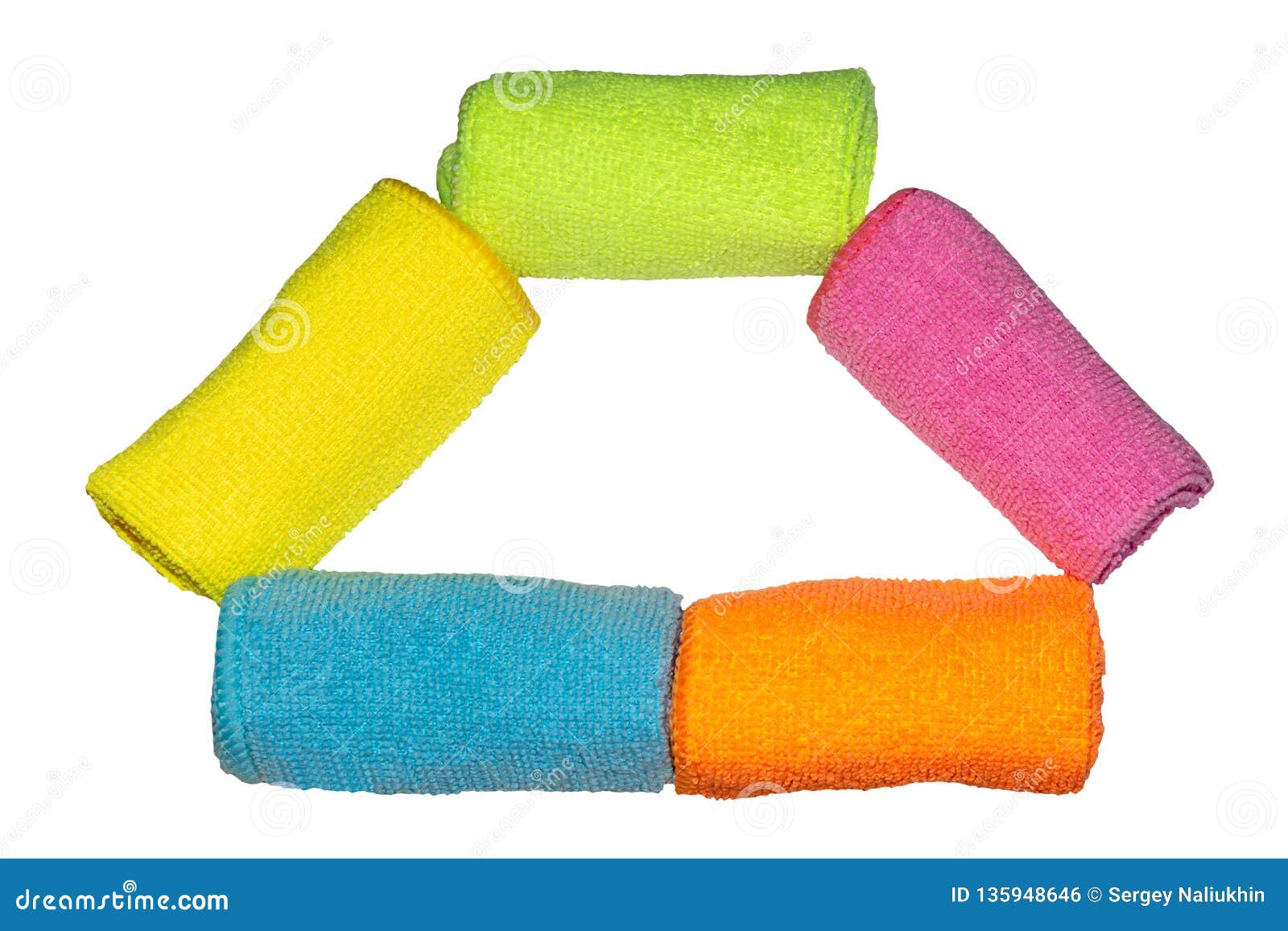 Colorful Cloths Microfiber Isolated Stock Photo - Image of housework ...