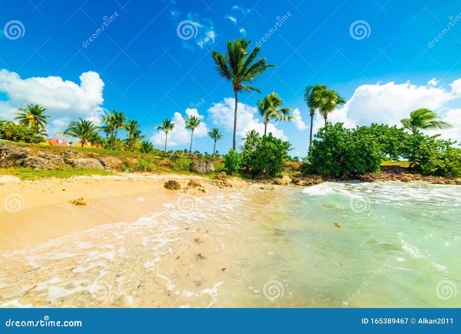 Colorful Coast in Gosier Shore in Guadeloupe Stock Image - Image of ...